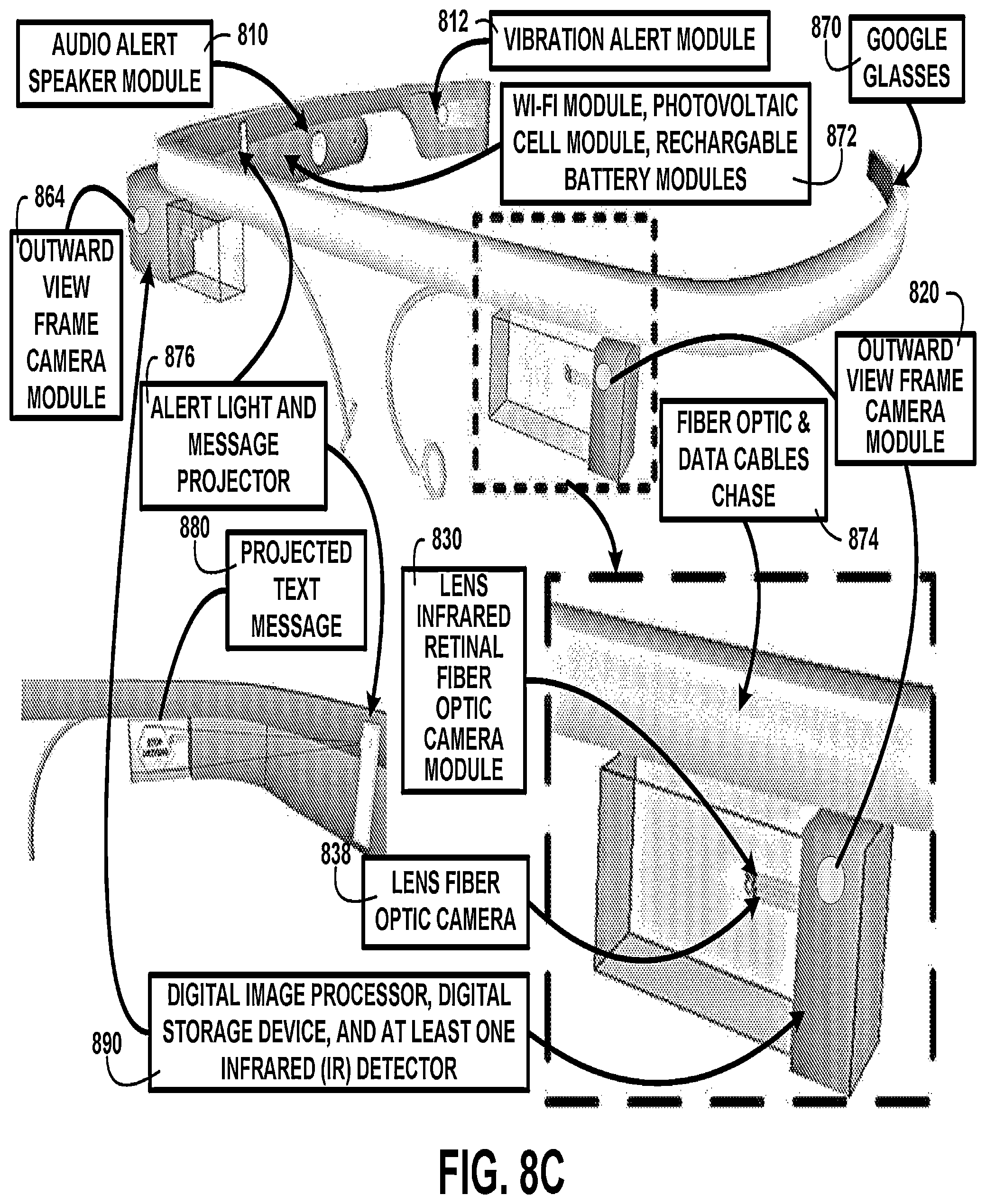 Patent US12326616 Figure 9 – Augmented reality glasses with object recognition