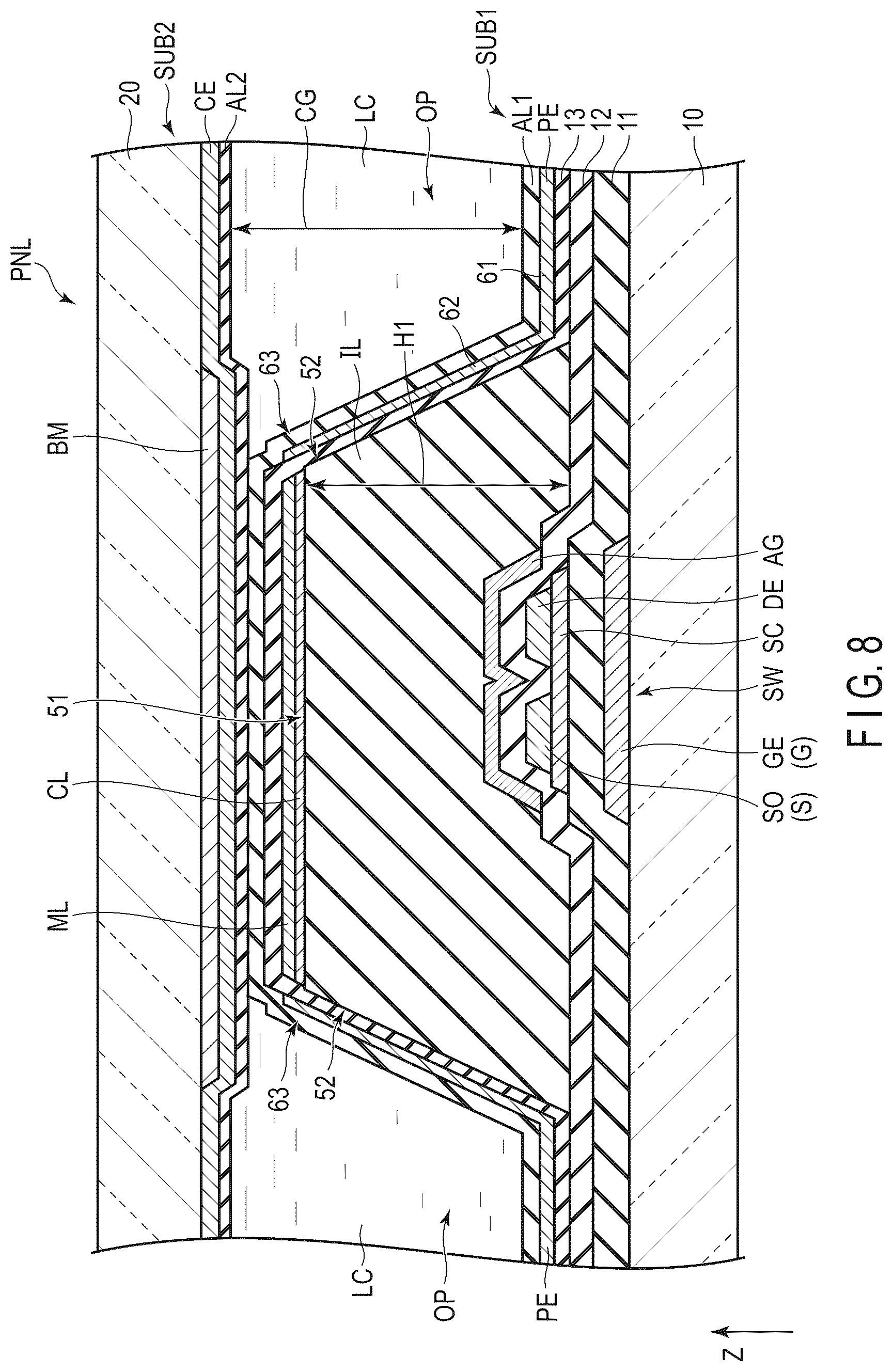 Patent US12326628 Figure 8 – Display device