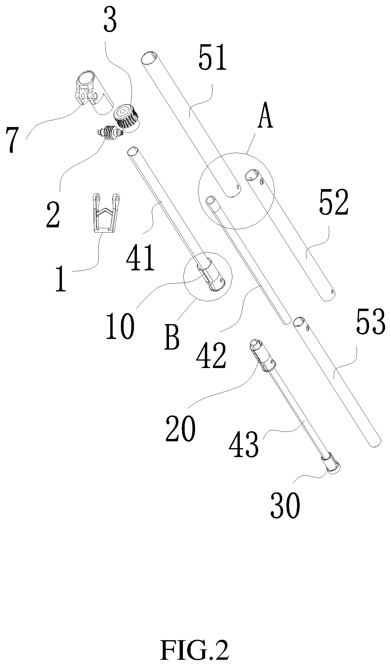 Patent US12326653 Figure 2 – Rapid telescoping support pole