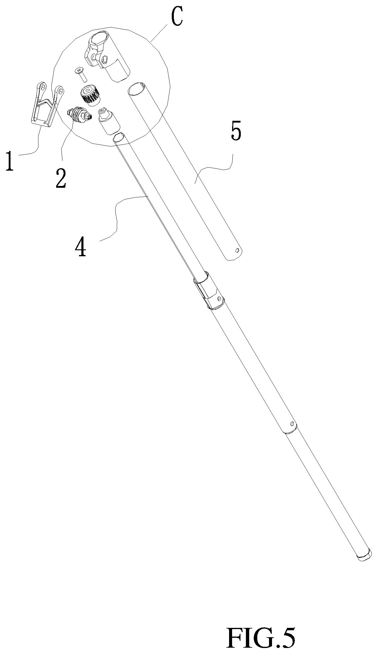 Patent US12326653 Figure 5 – Rapid telescoping support pole