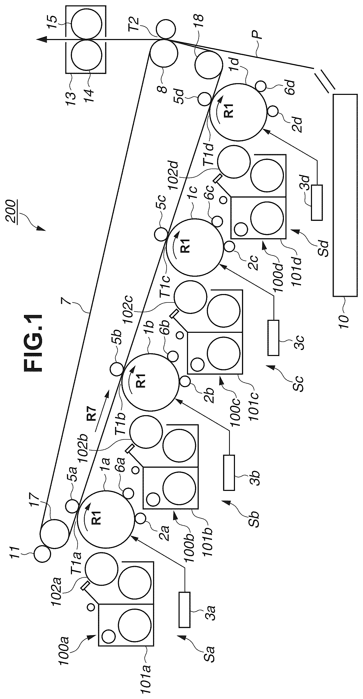 Patent US12326674 Figure 1 – Developing device and method of agitating initial developer inside developing device