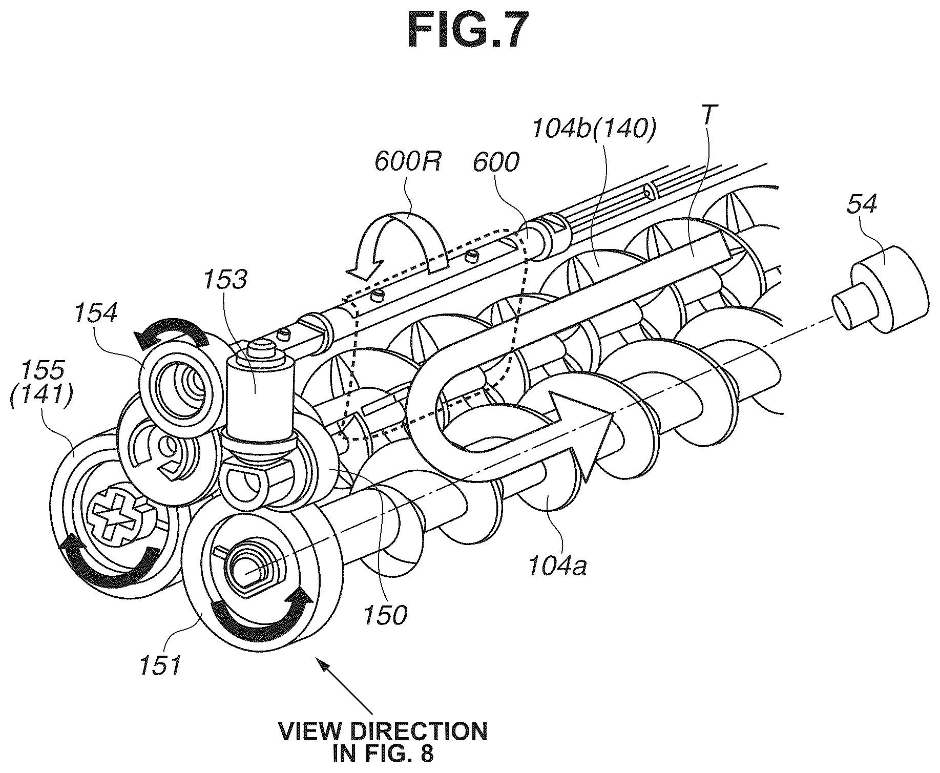 Patent US12326674 Figure 7 – Developing device and method of agitating initial developer inside developing device
