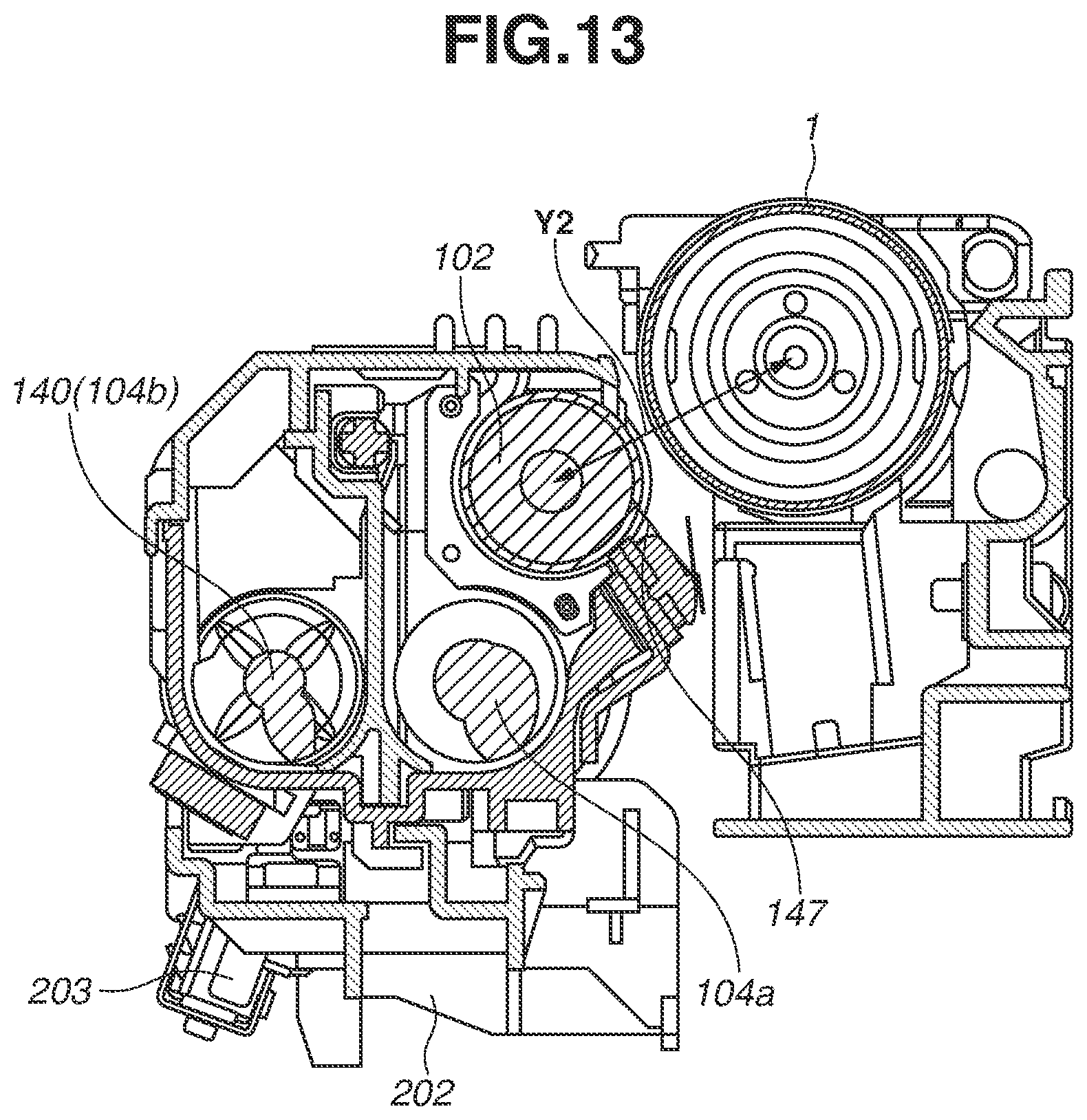 Patent US12326674 Figure 13 – Developing device and method of agitating initial developer inside developing device