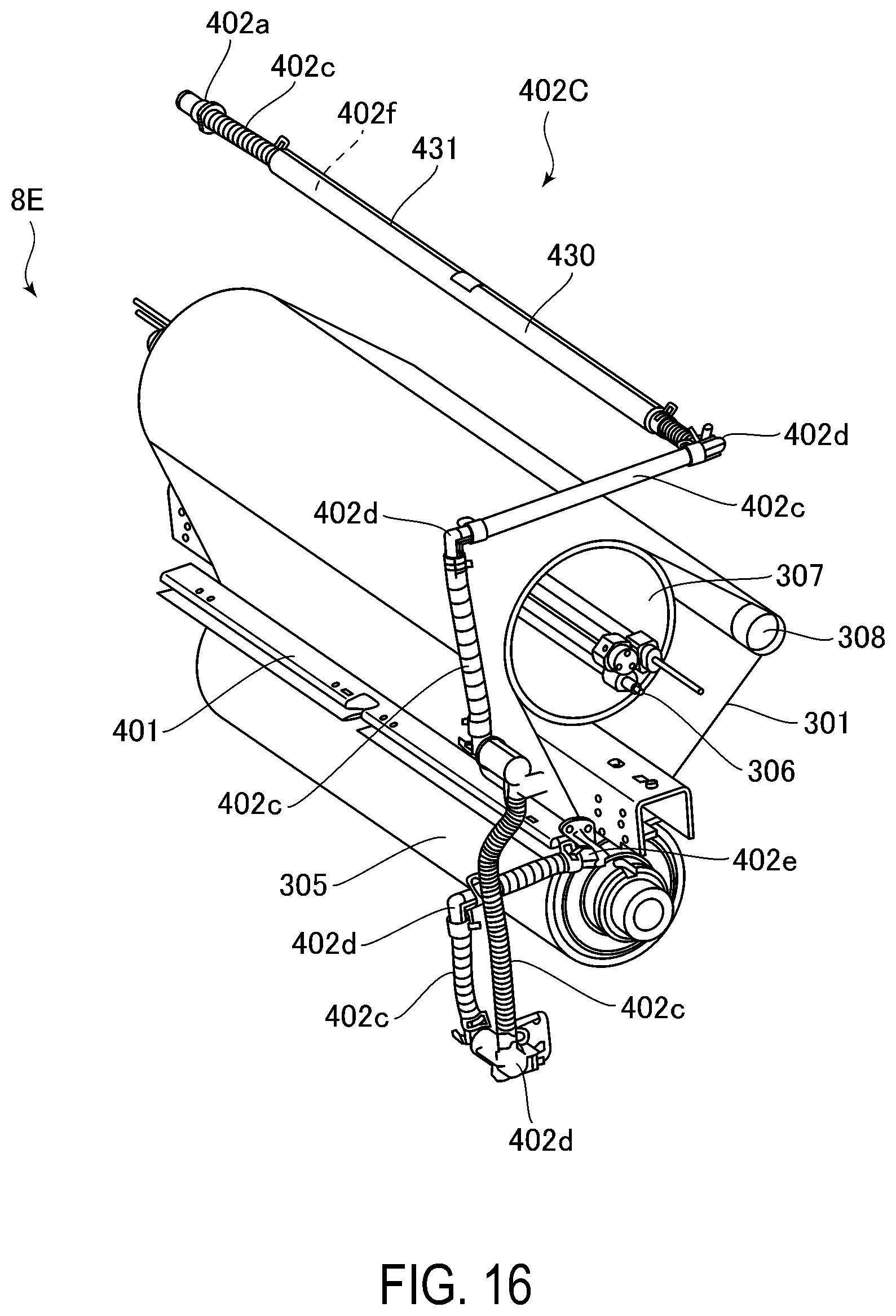 Patent US12326678 Figure 16 – Image forming apparatus with blown-air separation of recording material from fixing member