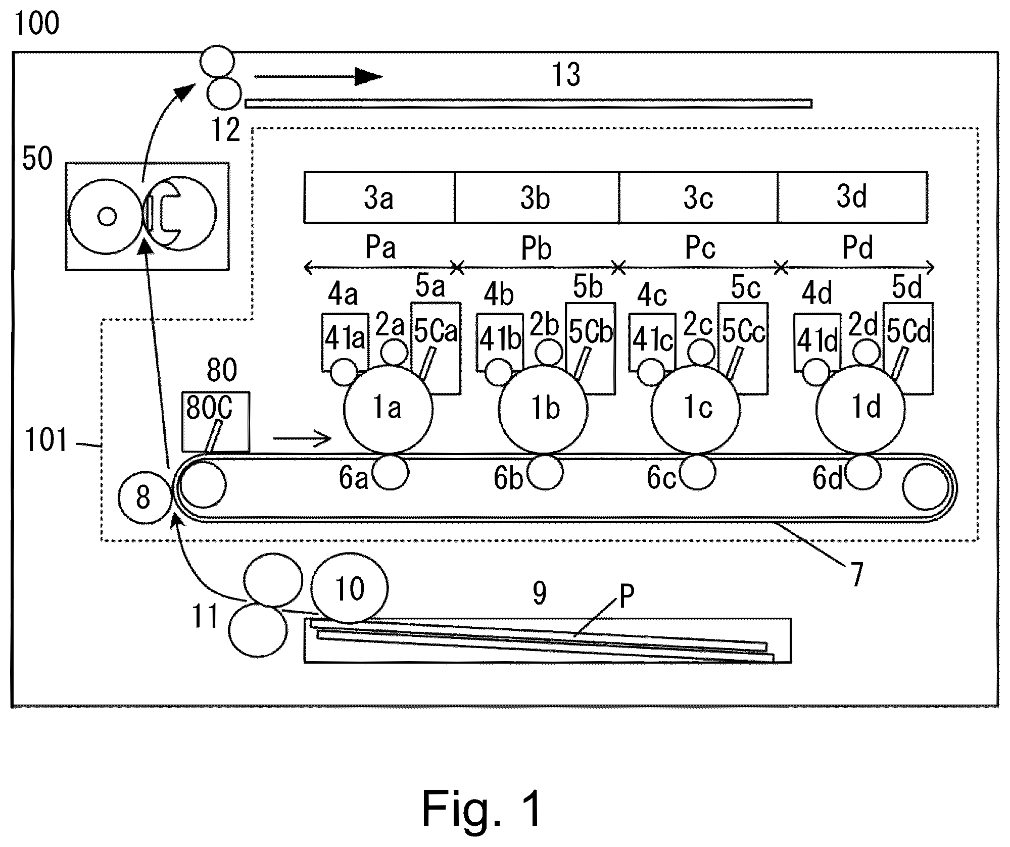 Patent US12326679 Figure 1 – Image forming apparatus that forms images on a recording material