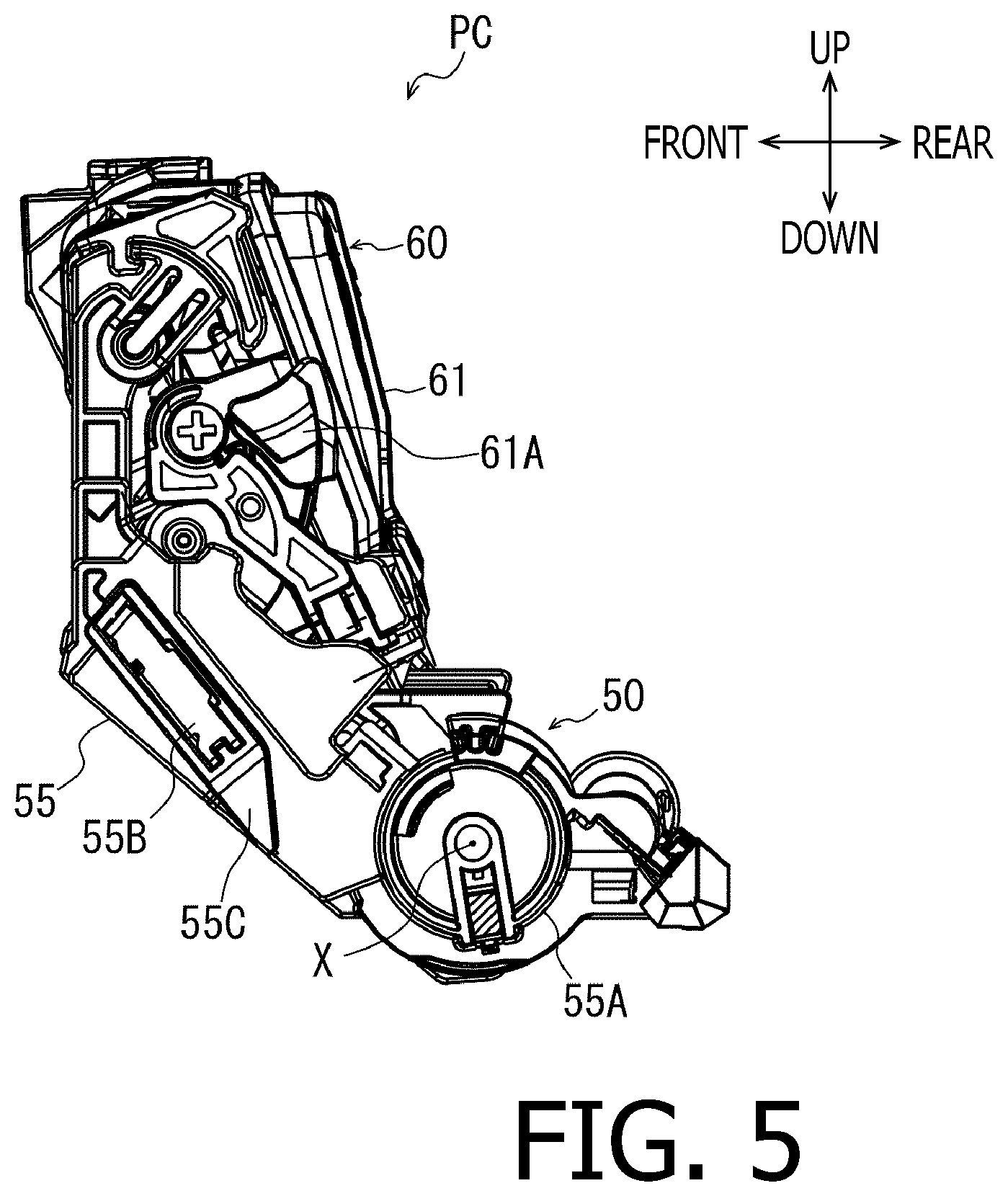 Patent US12326686 Figure 5 – Image forming apparatus with exposure head positioning structure