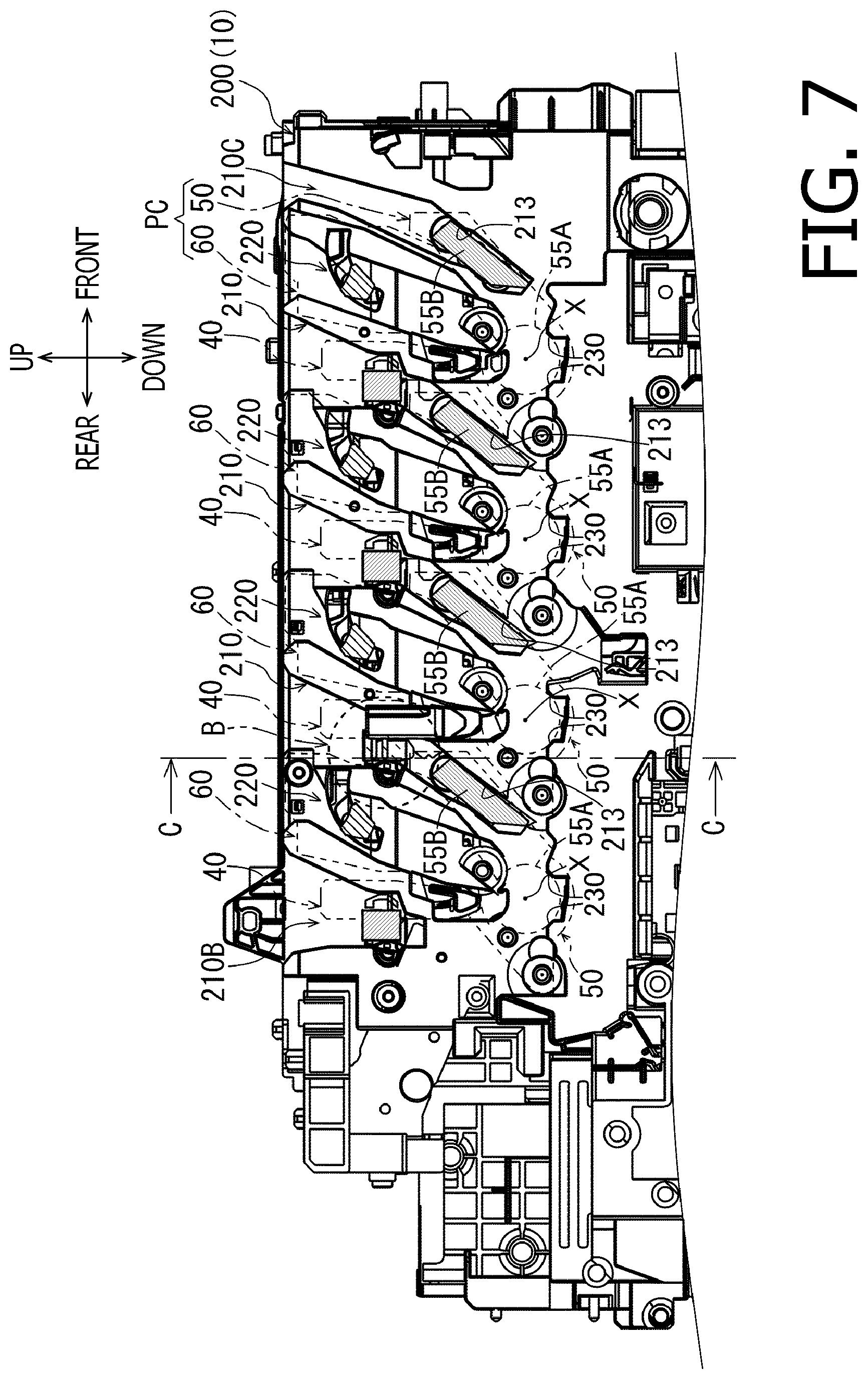 Patent US12326686 Figure 7 – Image forming apparatus with exposure head positioning structure