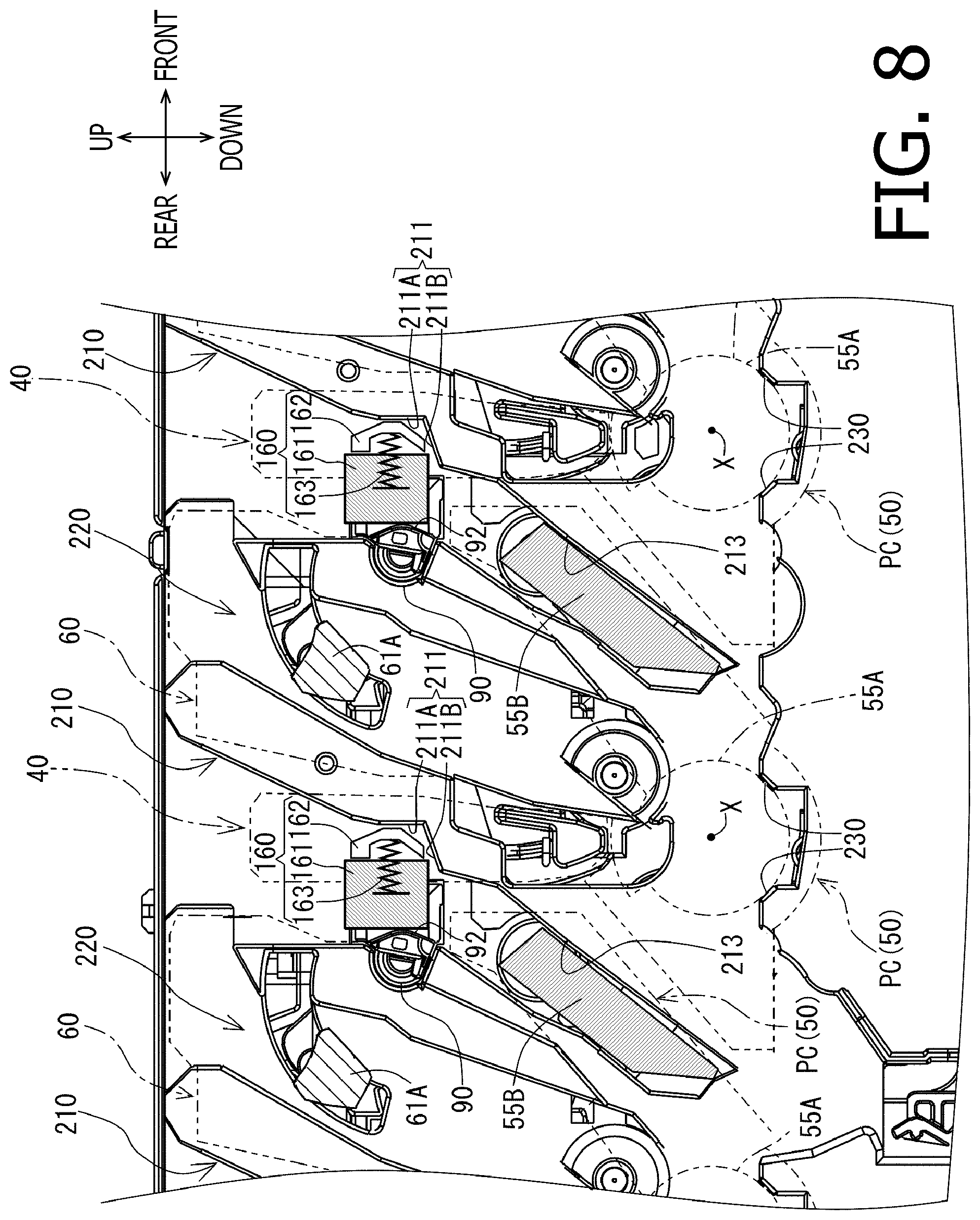 Patent US12326686 Figure 8 – Image forming apparatus with exposure head positioning structure
