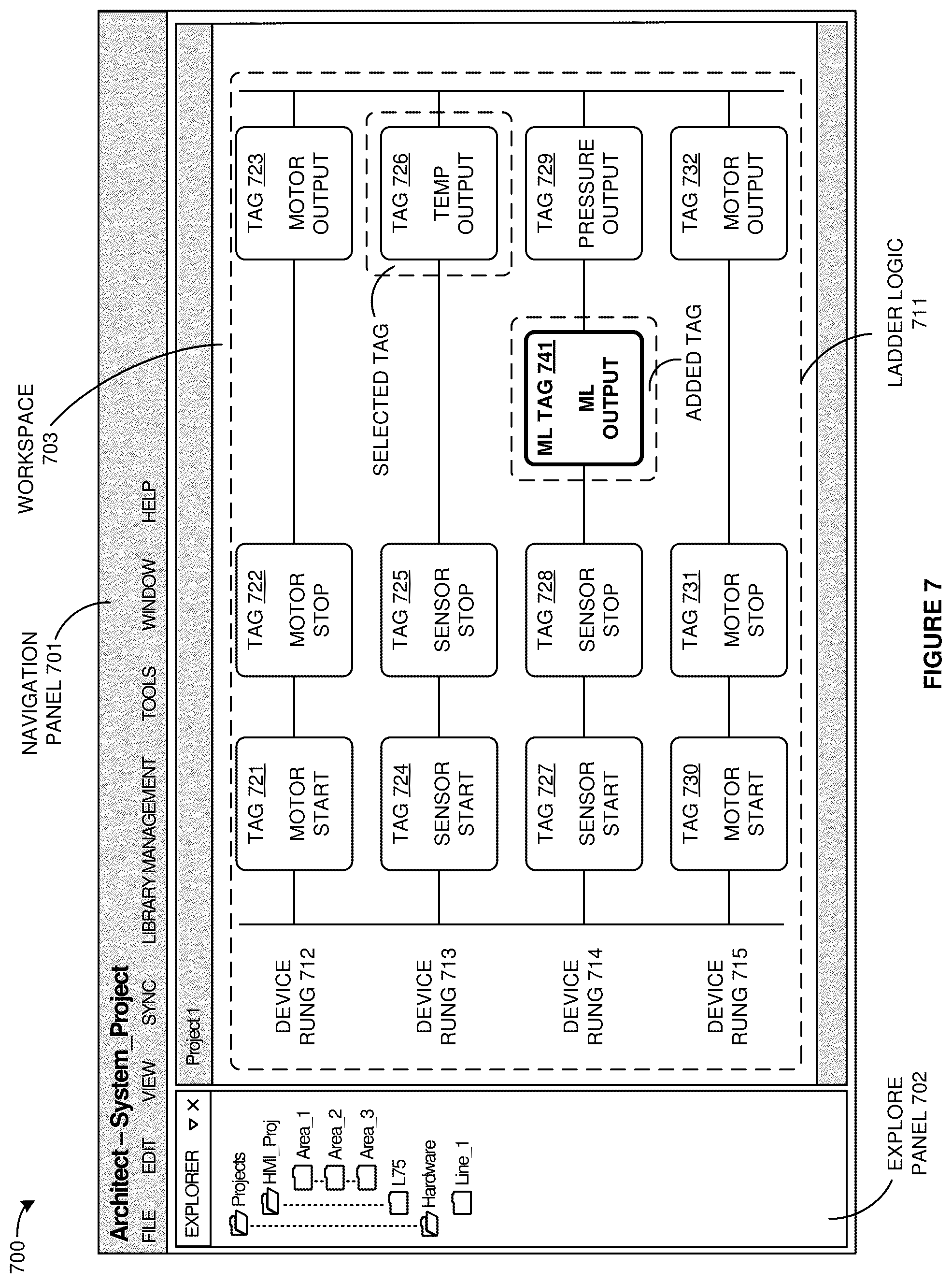 Patent US12326699 Figure 7 – Data scientist views in integrated design environments