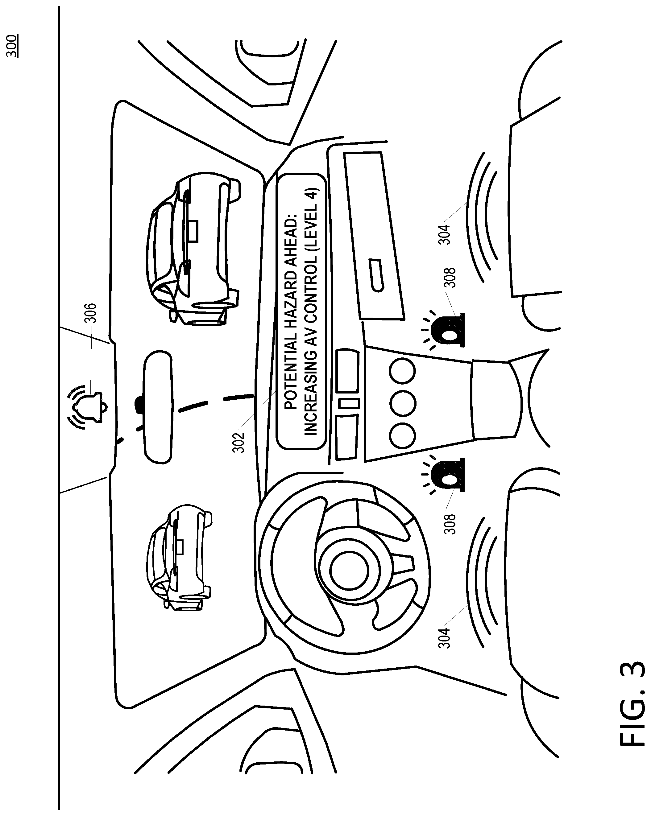 Patent US12326727 Figure 3 – Manual control re-engagement in an autonomous vehicle