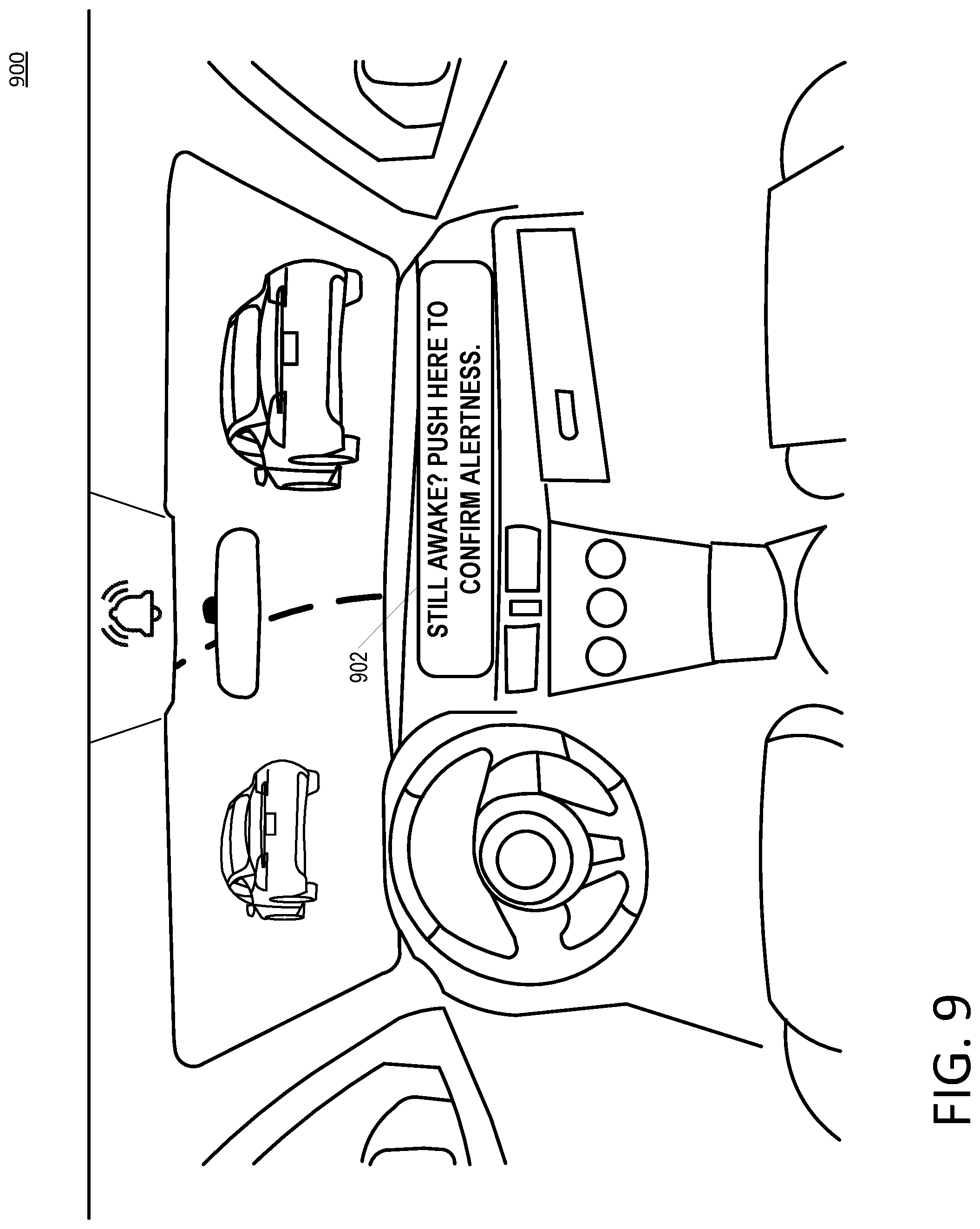 Patent US12326727 Figure 9 – Manual control re-engagement in an autonomous vehicle