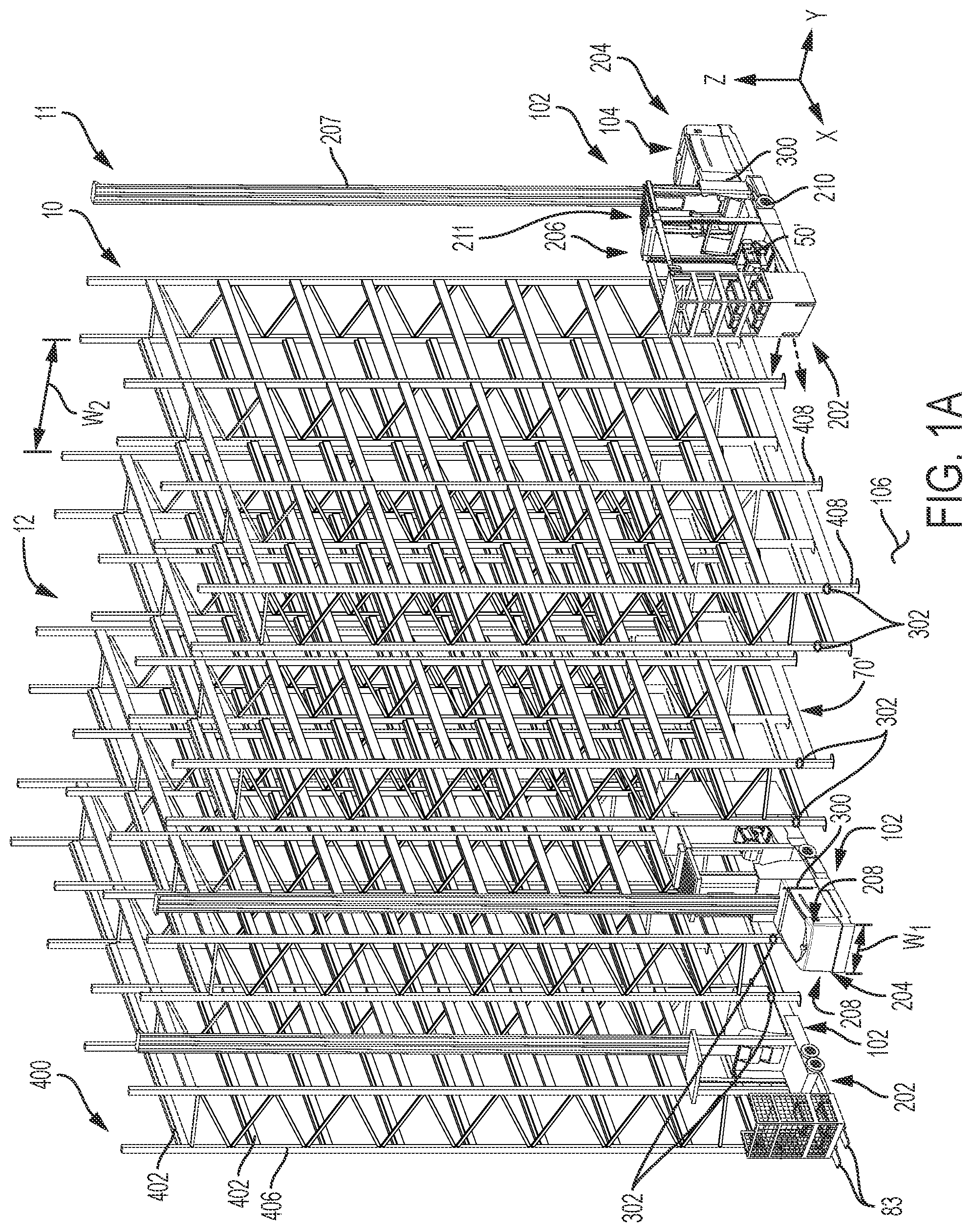Patent US12326733 — Systems and methods for out of aisle localization and vehicle position calibration using rack leg identification — Figure 1