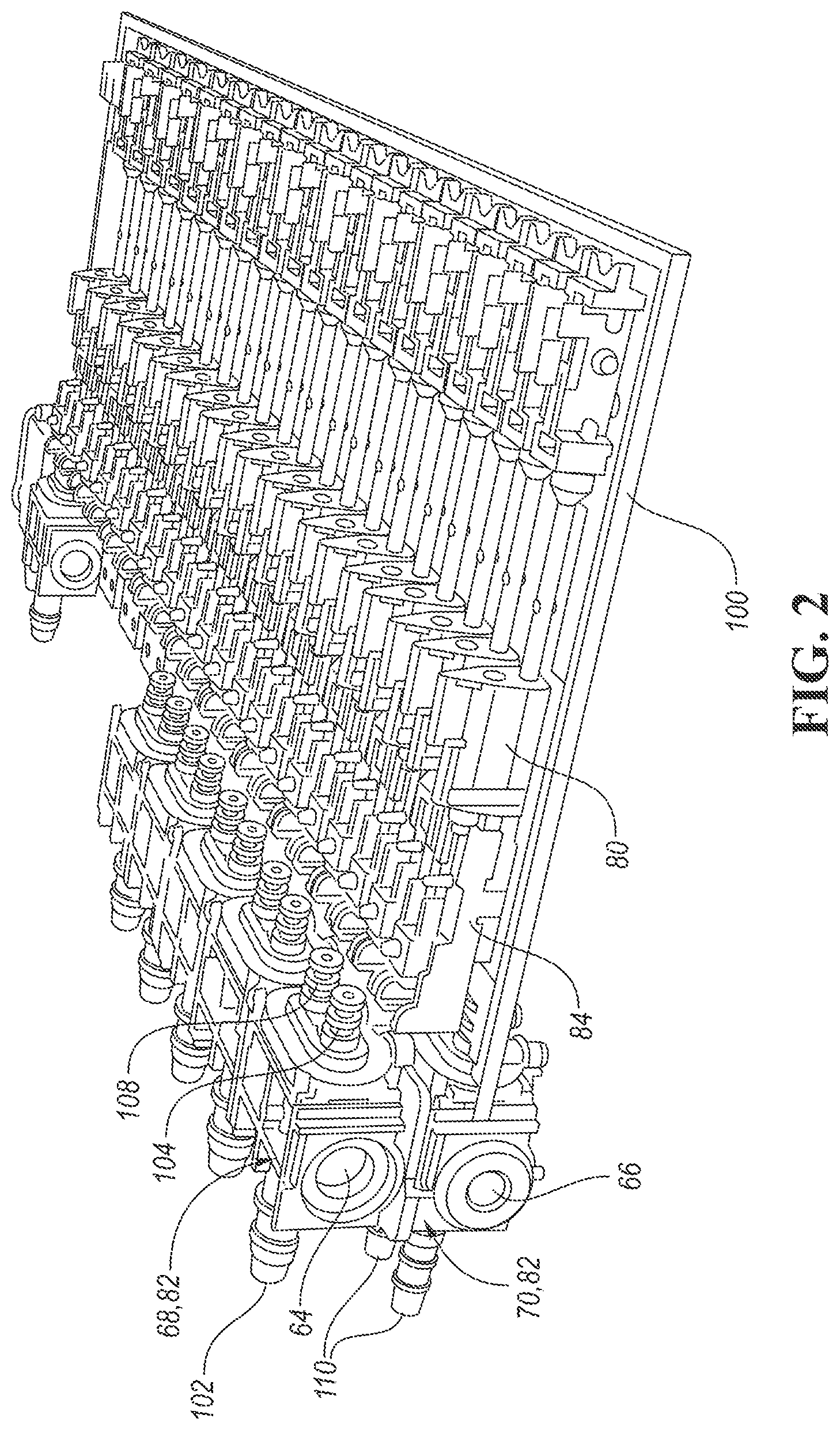 Patent US12326742 Figure 2 – Valve and actuator assembly for a fluid system in a vehicle seat assembly