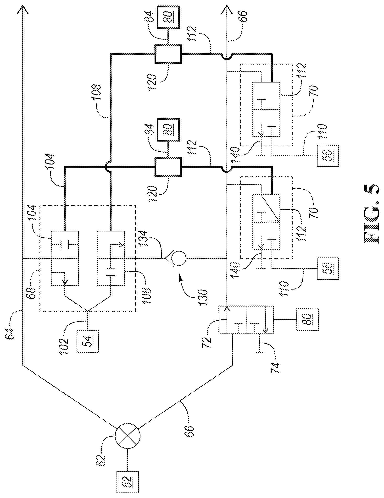 Patent US12326742 Figure 5 – Valve and actuator assembly for a fluid system in a vehicle seat assembly