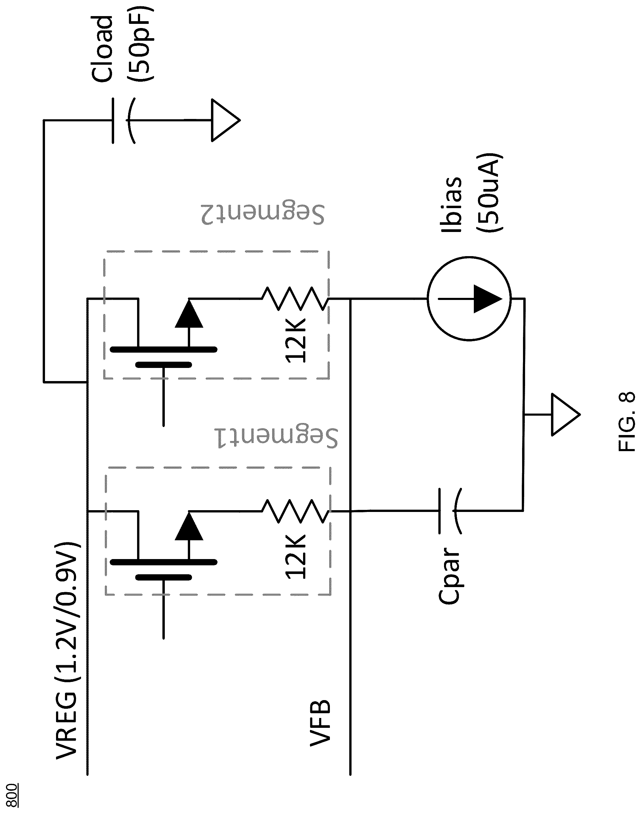 Patent US12326747 Figure 8 – Dual-mode low dropout regulator with fast transient switching between modes