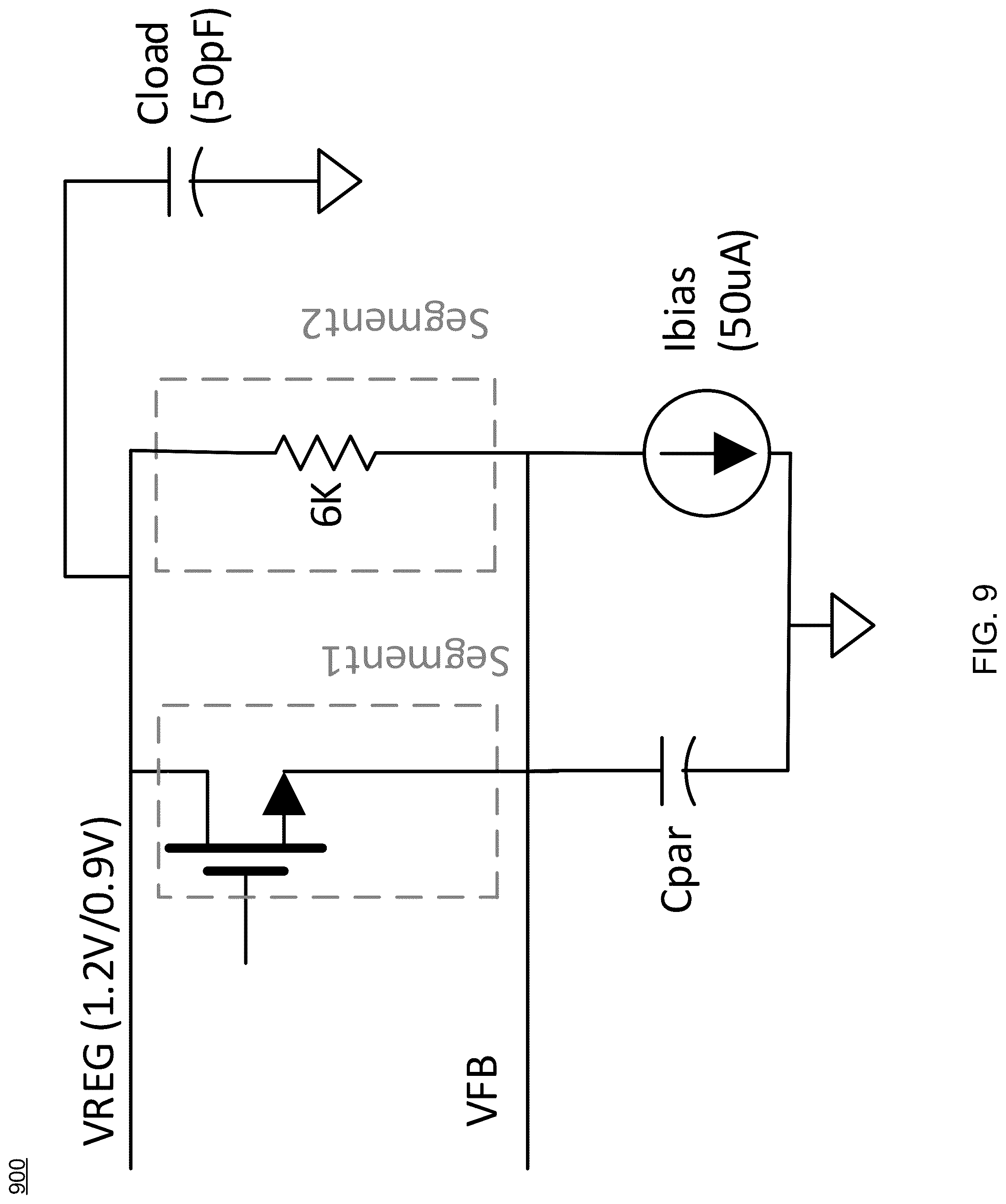 Patent US12326747 Figure 9 – Dual-mode low dropout regulator with fast transient switching between modes