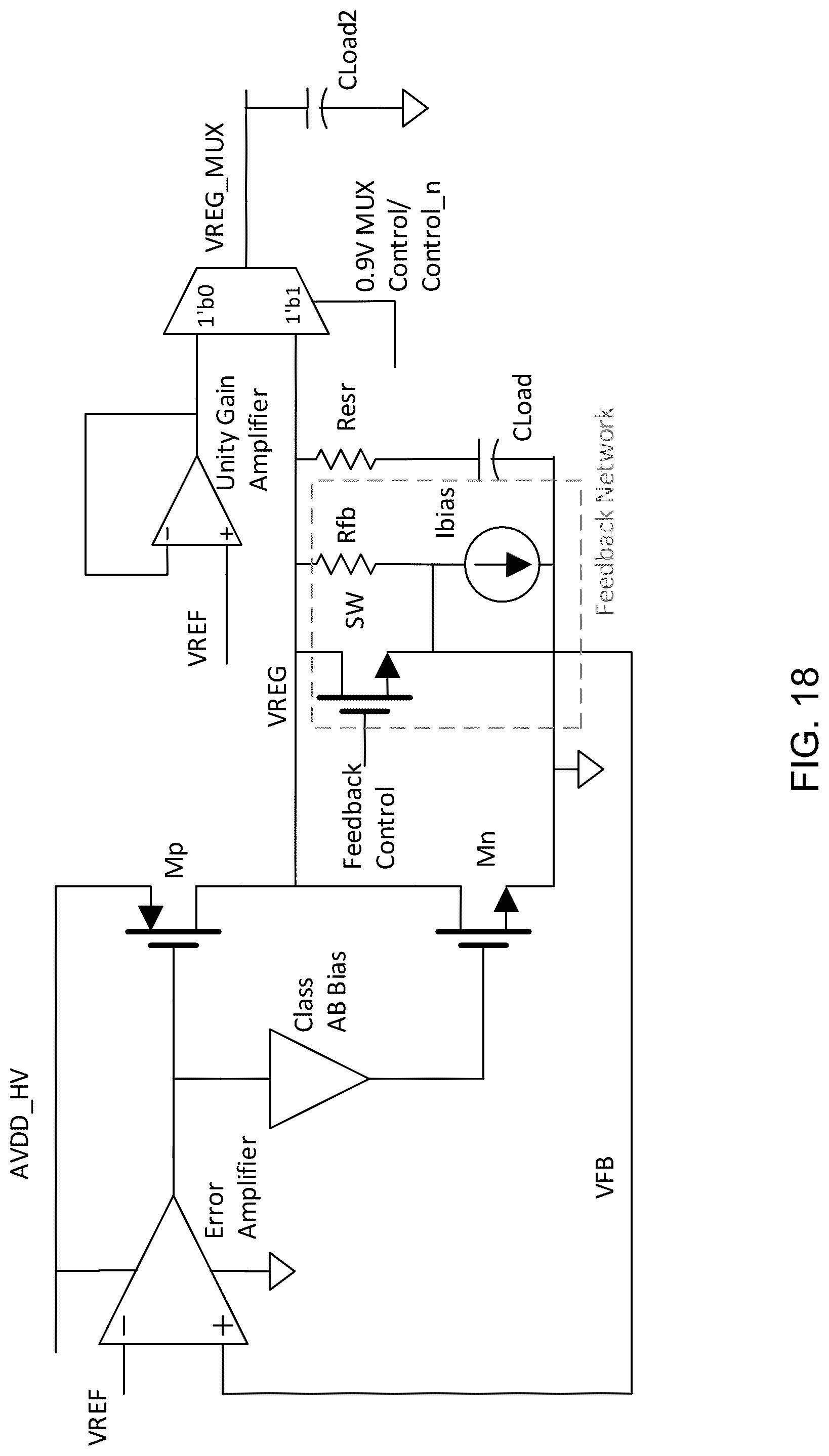 Patent US12326747 Figure 18 – Dual-mode low dropout regulator with fast transient switching between modes
