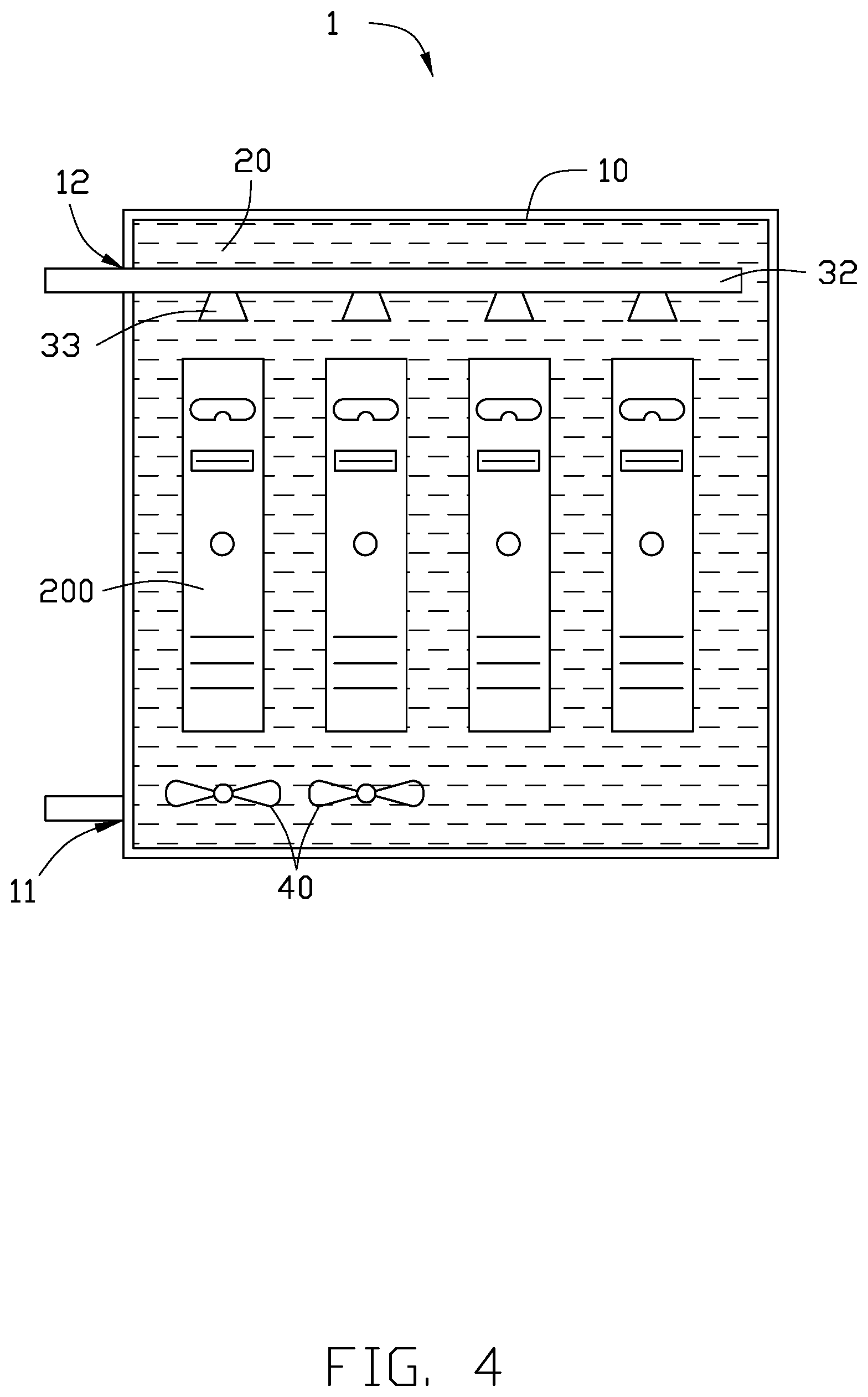 Patent US12326764 Figure 4 – Immersion cooling tank