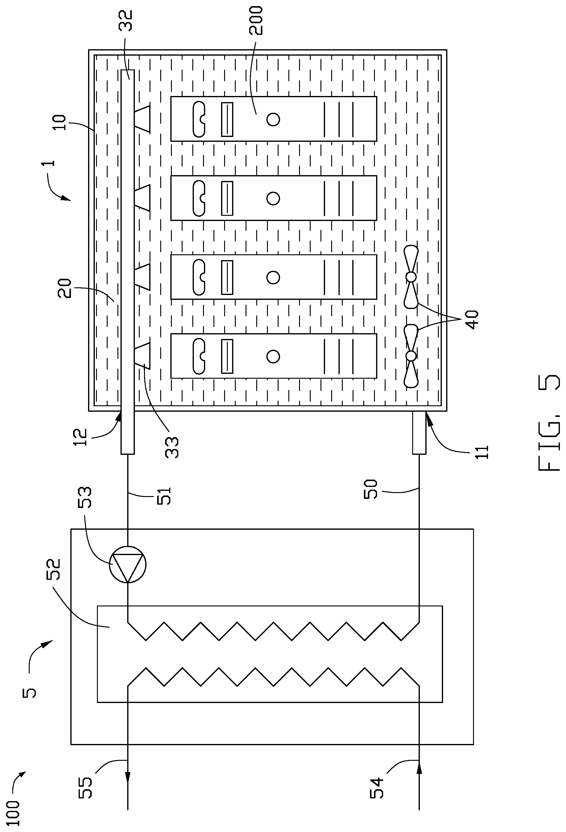 Patent US12326764 Figure 5 – Immersion cooling tank