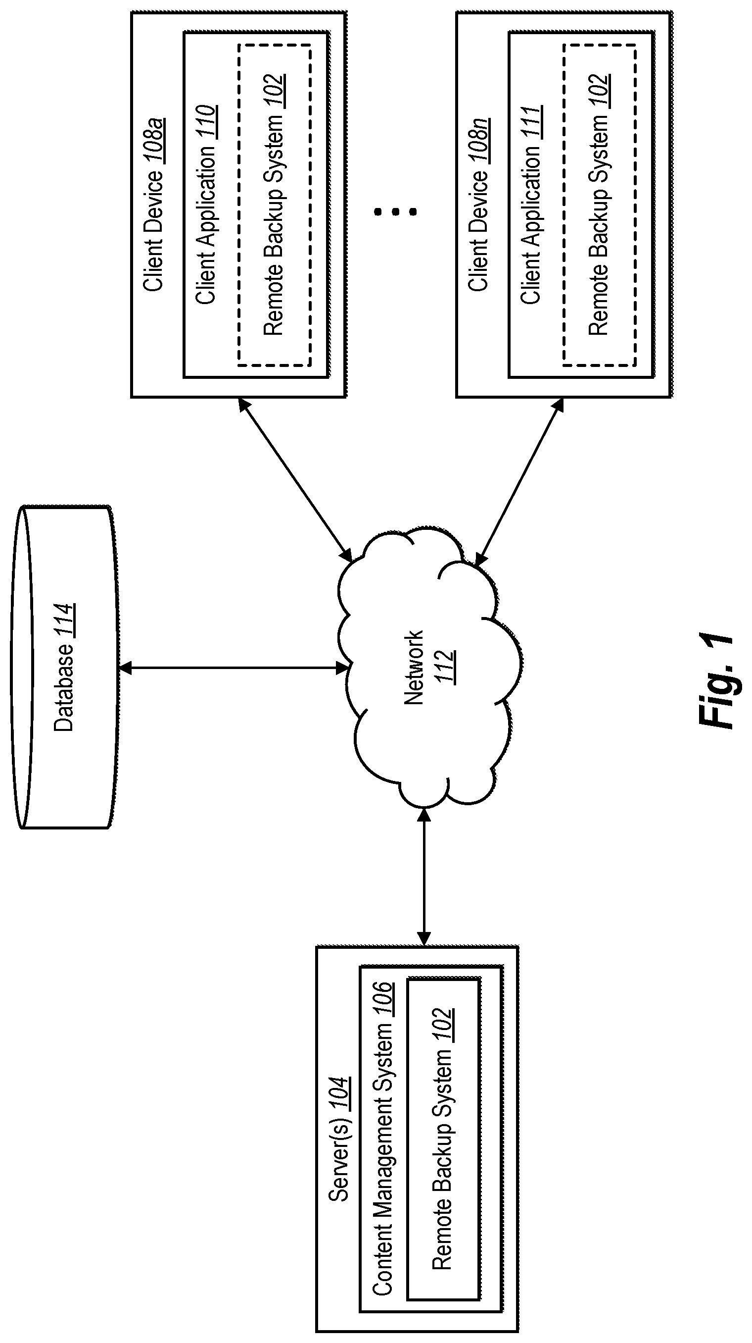 Patent US12326789 Figure 1 – Remotely backing up device data using a web application at a remote device