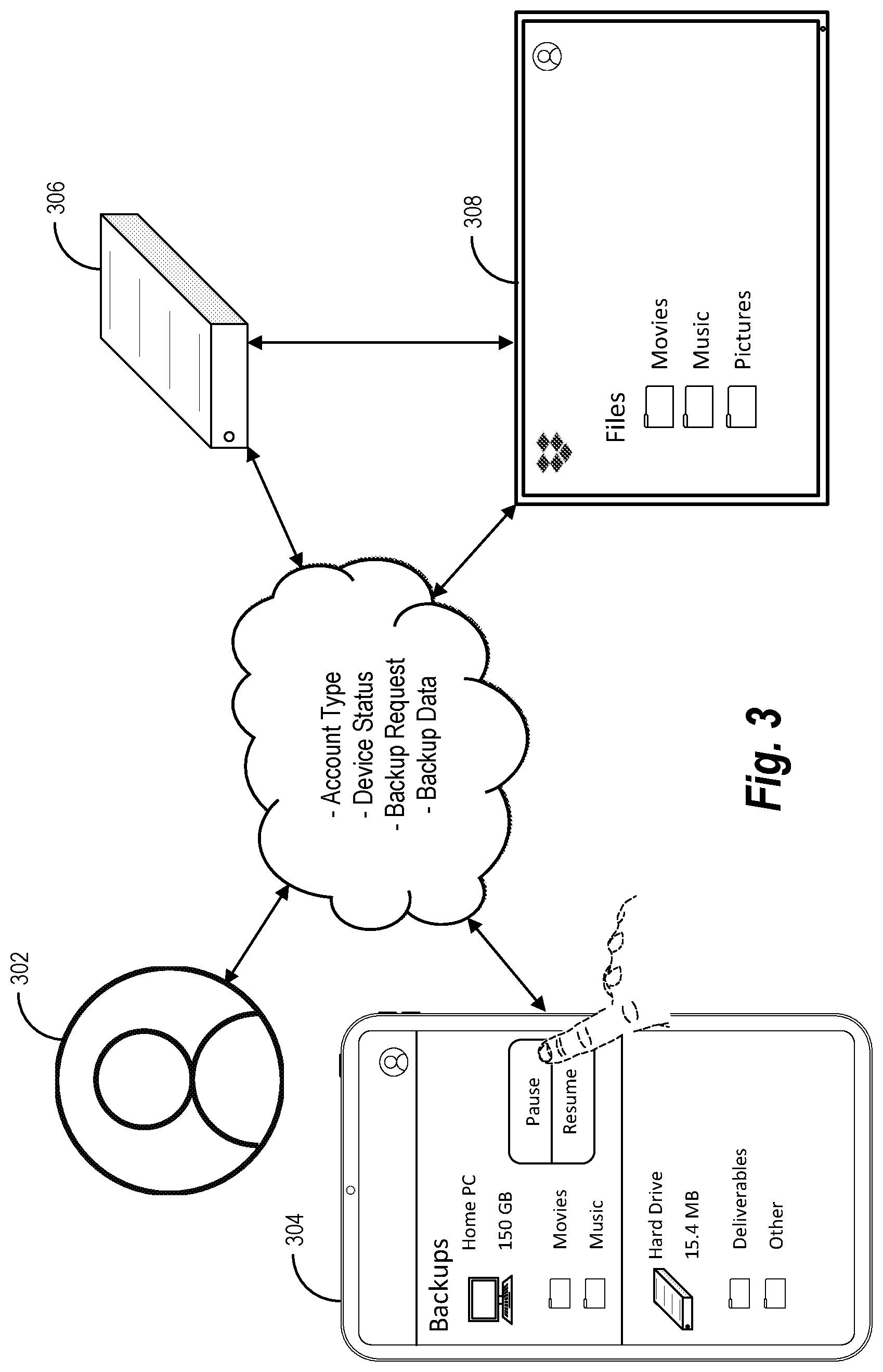 Patent US12326789 Figure 3 – Remotely backing up device data using a web application at a remote device