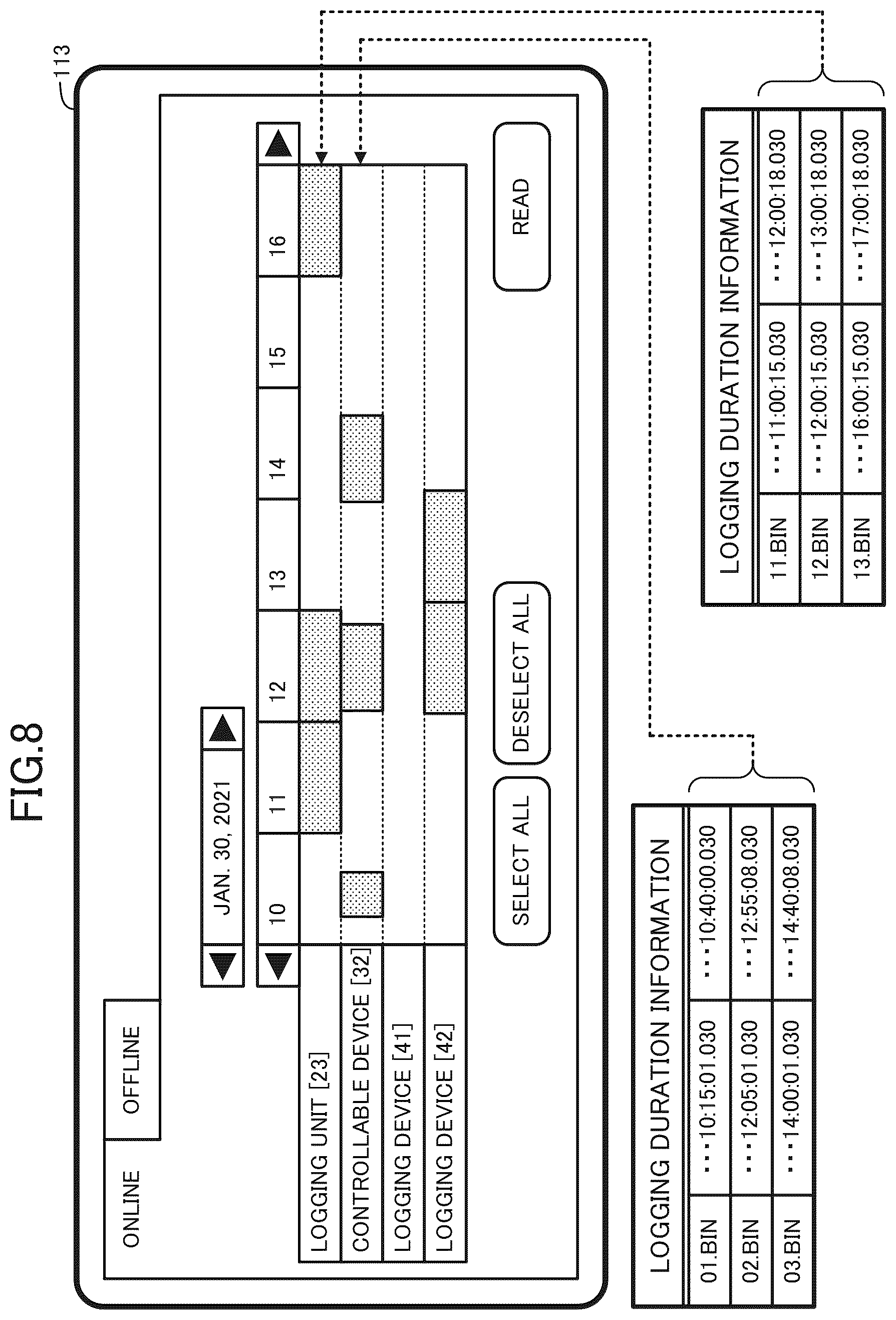Patent US12326799 Figure 8 – Log data analysis assistance system, log data analysis assistance method, recording medium, and assistance device
