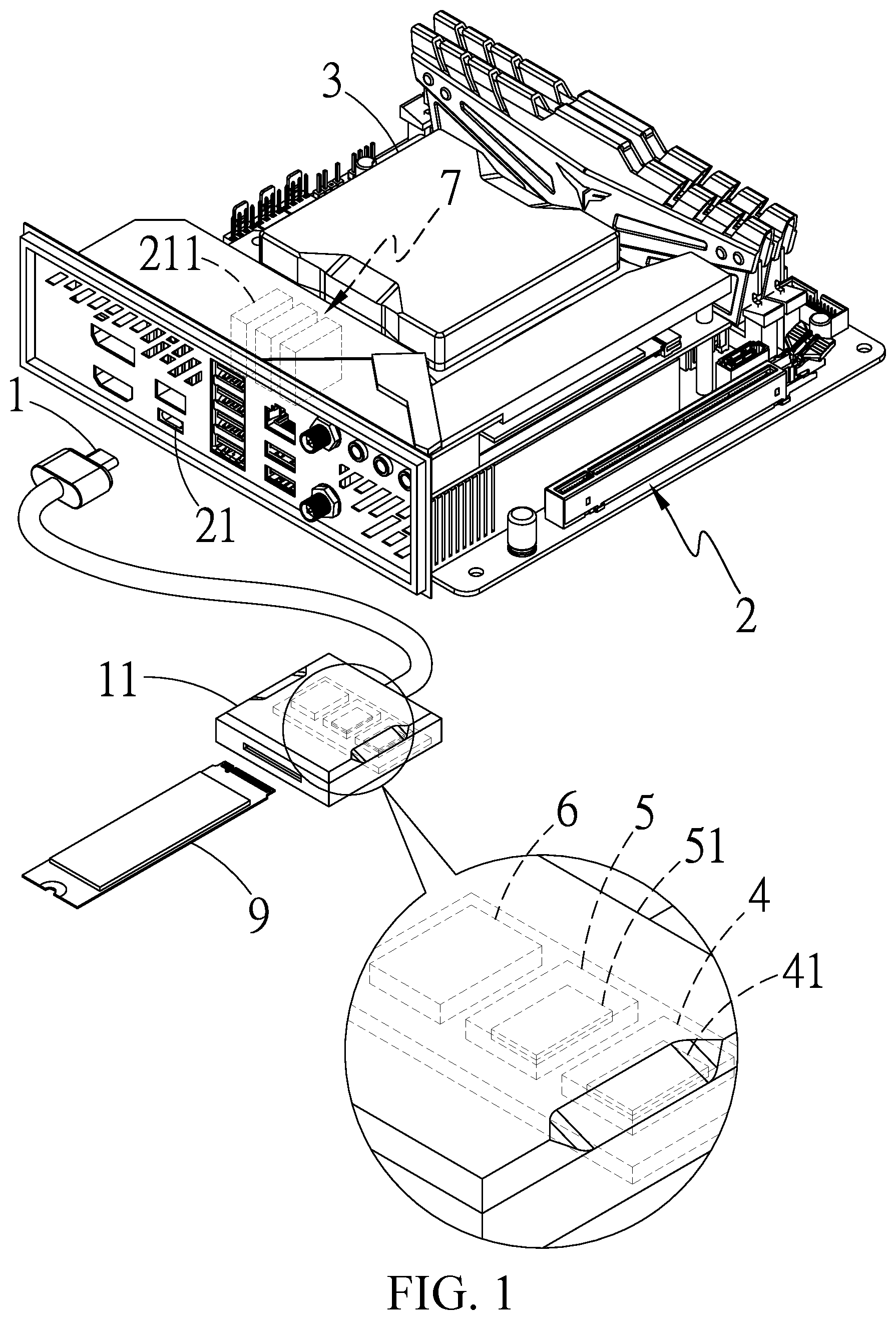Patent US12326826 Figure 1 – Hot-swappable structure of connector and method thereof