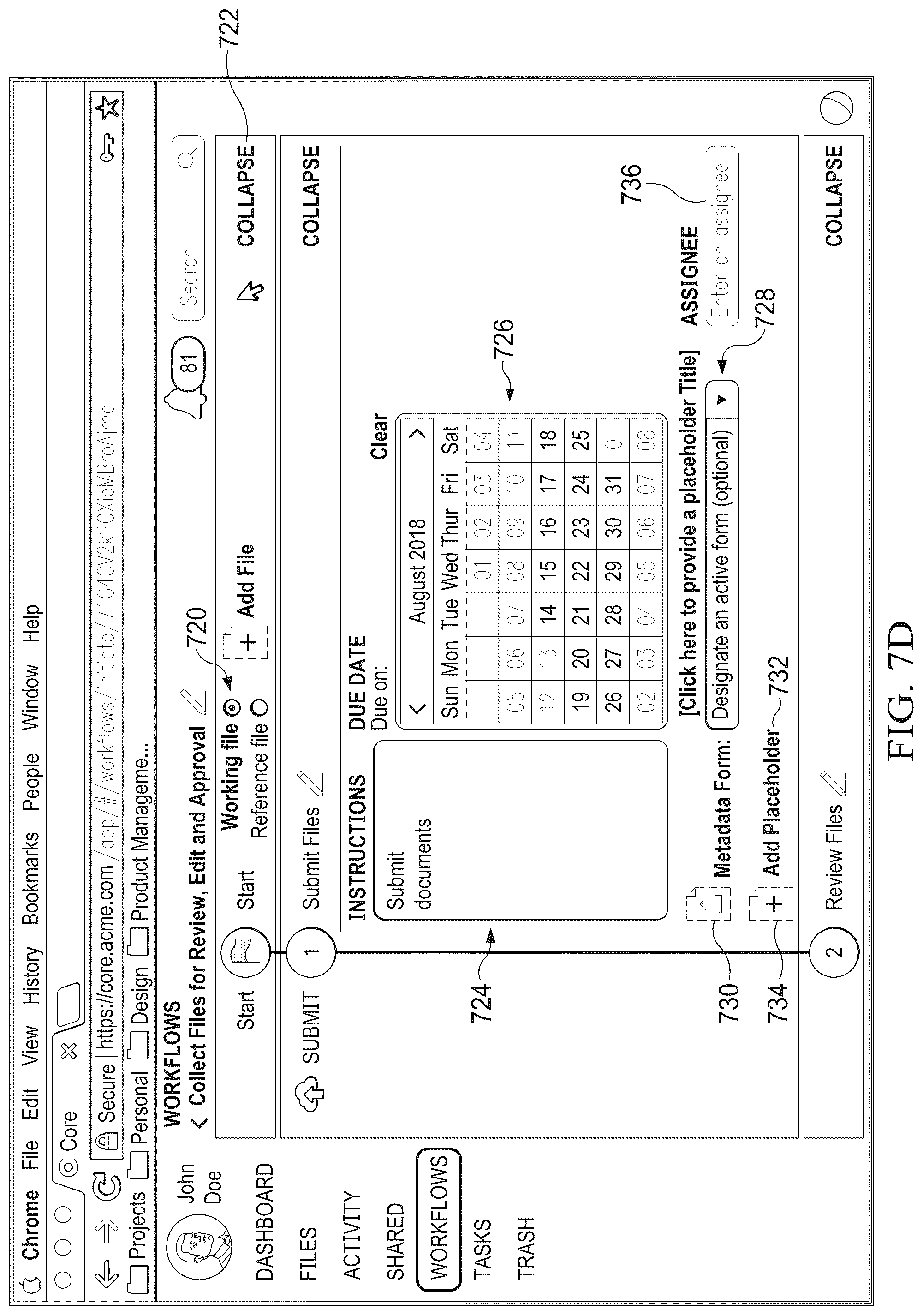 Patent US12326837 Figure 10 – Systems and methods for content sharing using template-driven workflows
