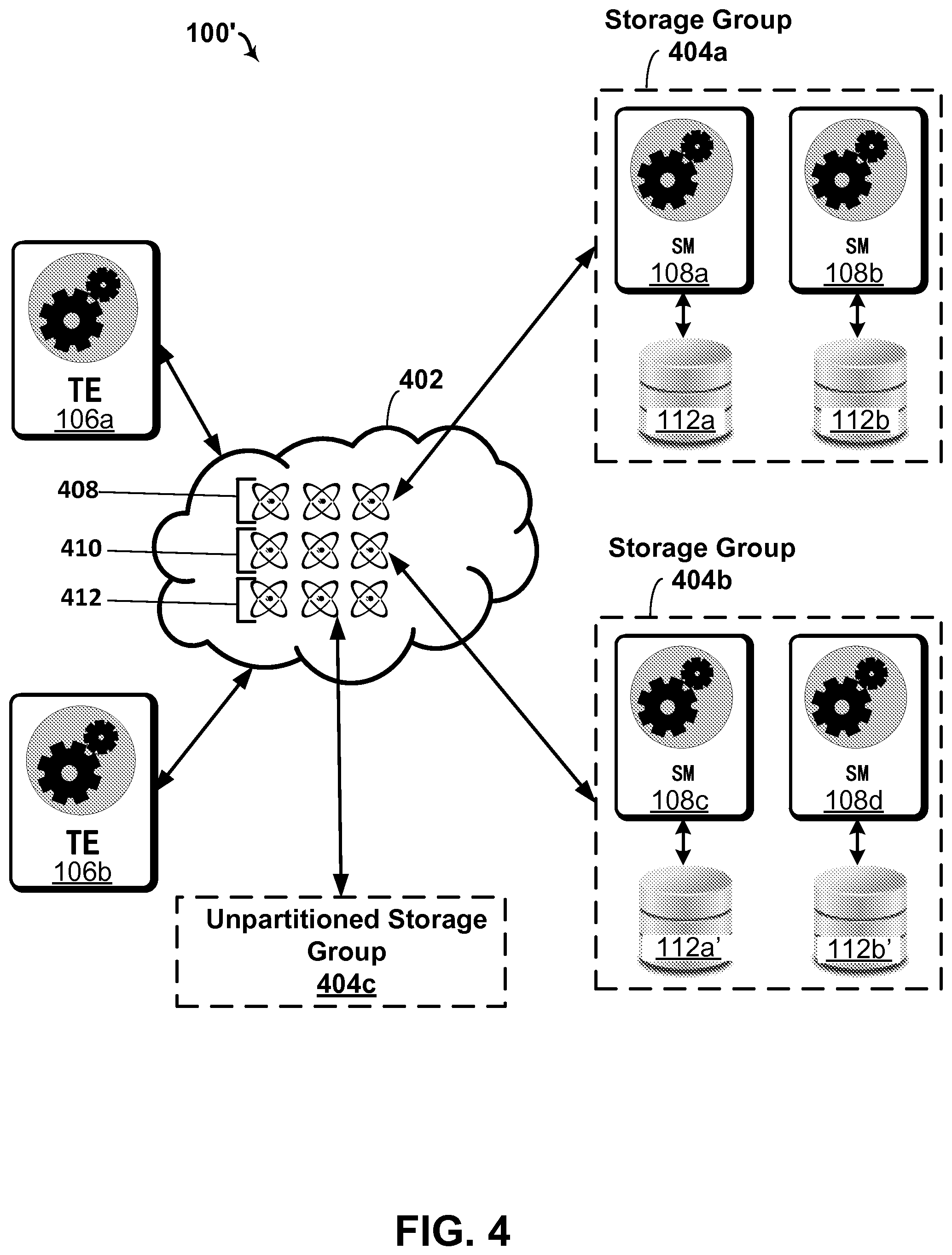 Patent US12326846 Figure 4 – Table partitioning within distributed database systems