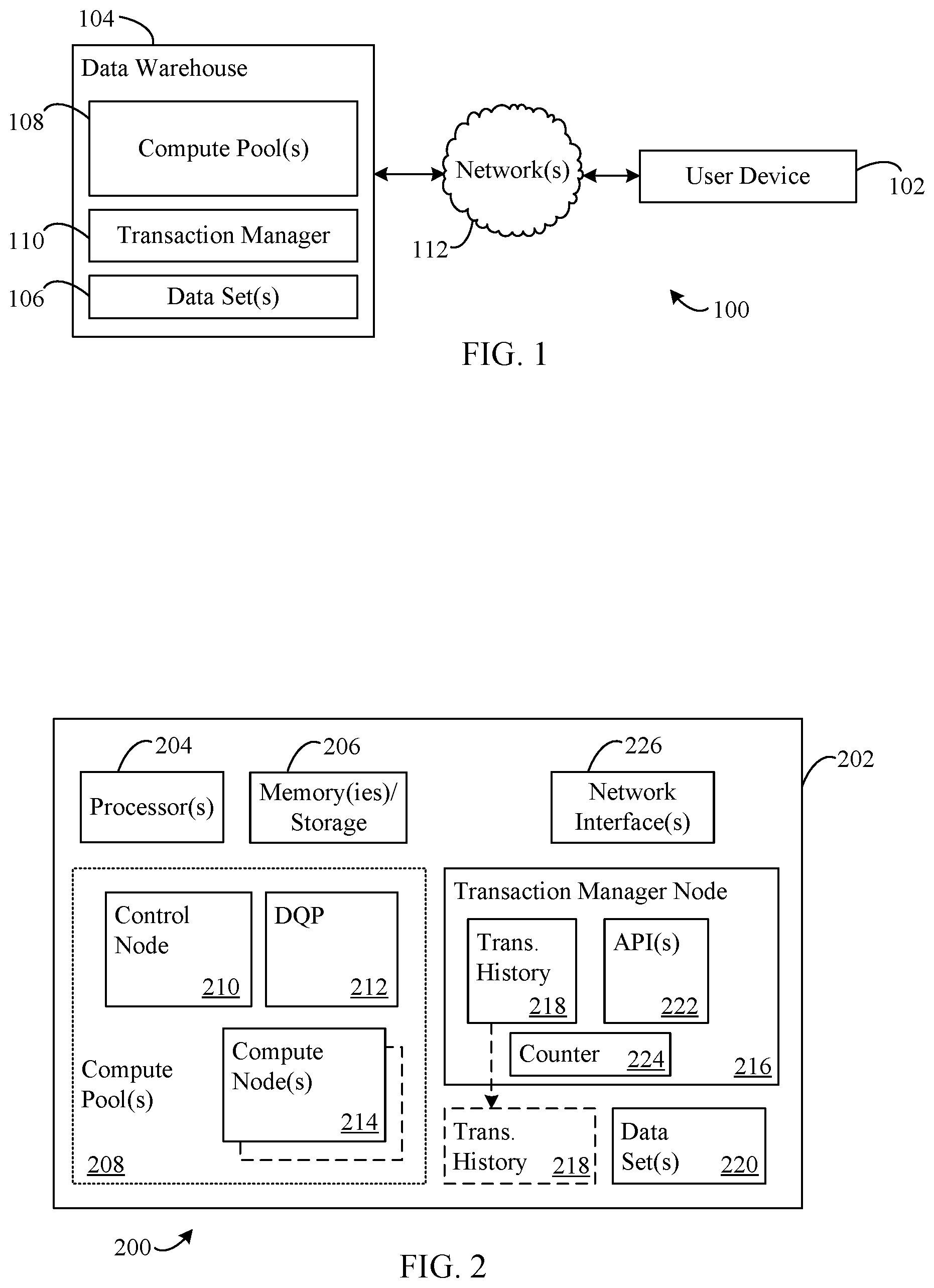 Patent US12326874 — Data visibility for nested transactions in distributed systems — Figure 1