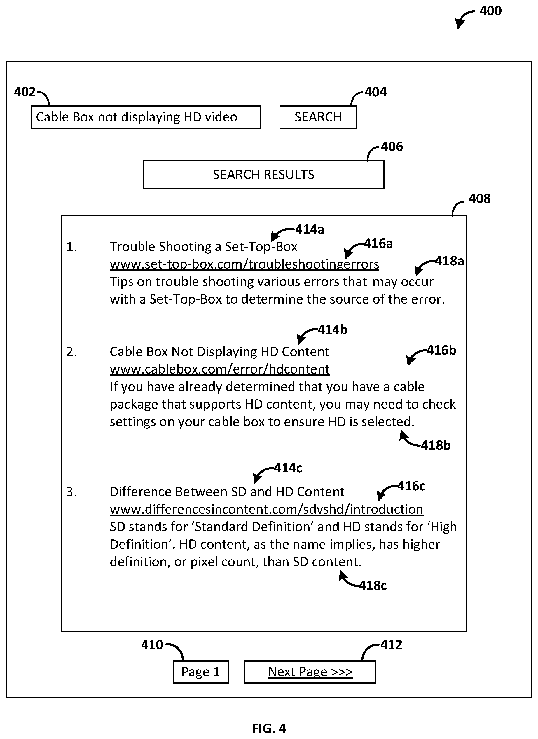 Patent US12326884 Figure 4 – Methods and systems for modifying a search result