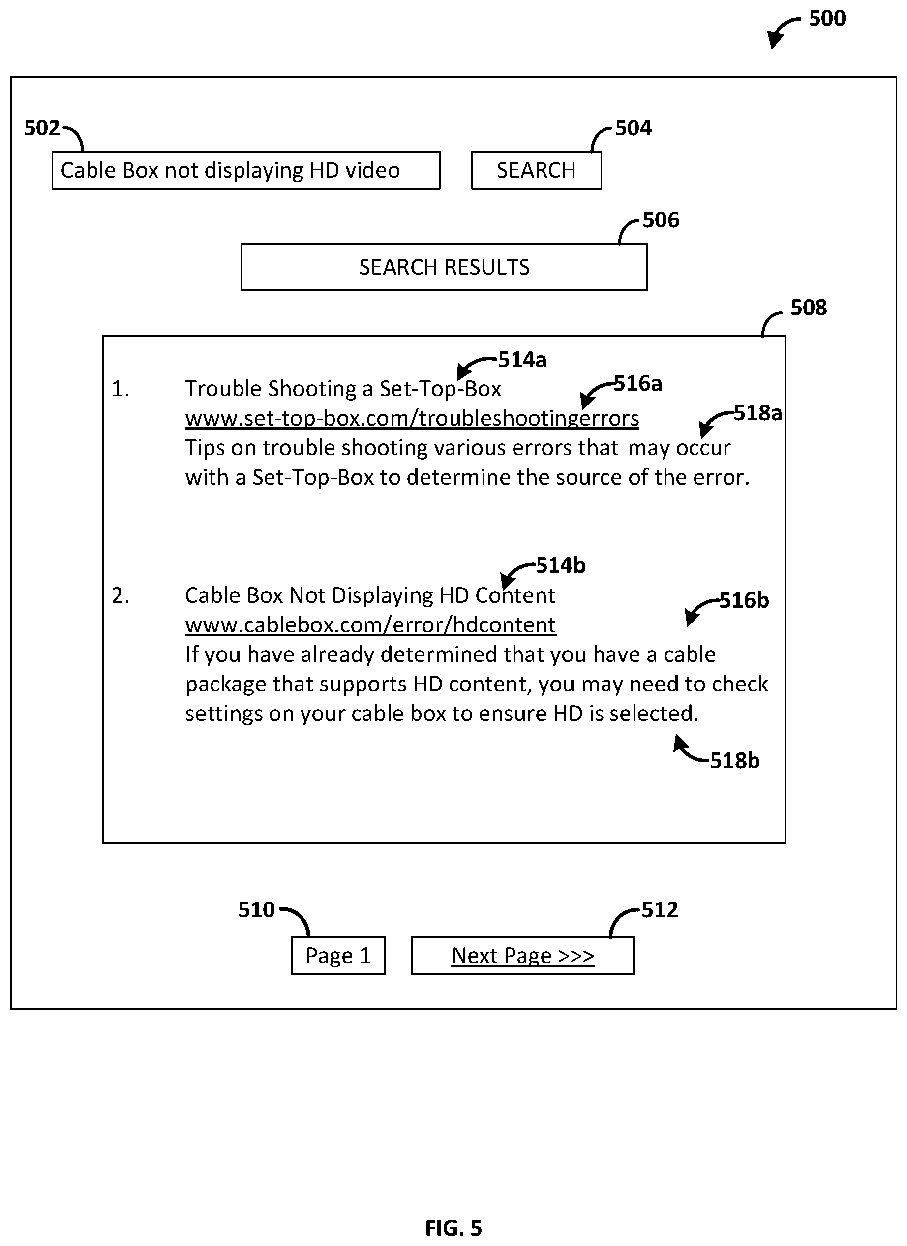 Patent US12326884 Figure 5 – Methods and systems for modifying a search result