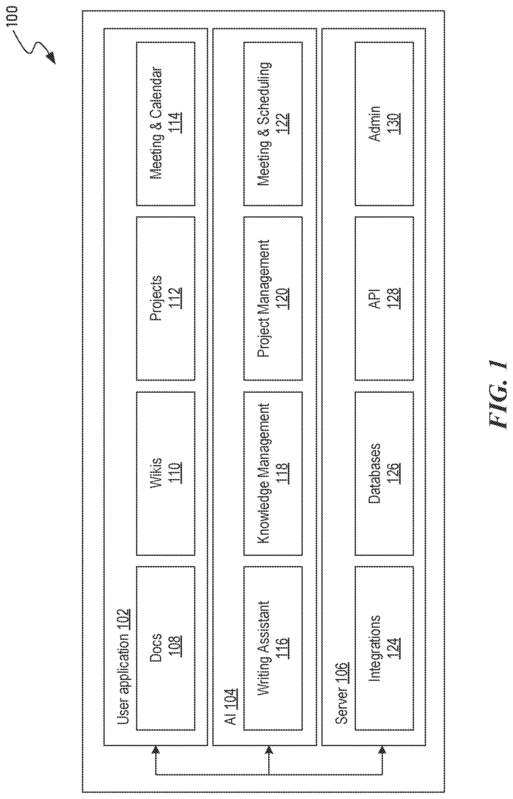 Patent US12326895 Figure 1 – Enabling an efficient understanding of contents of a large document without structuring or consuming the large document
