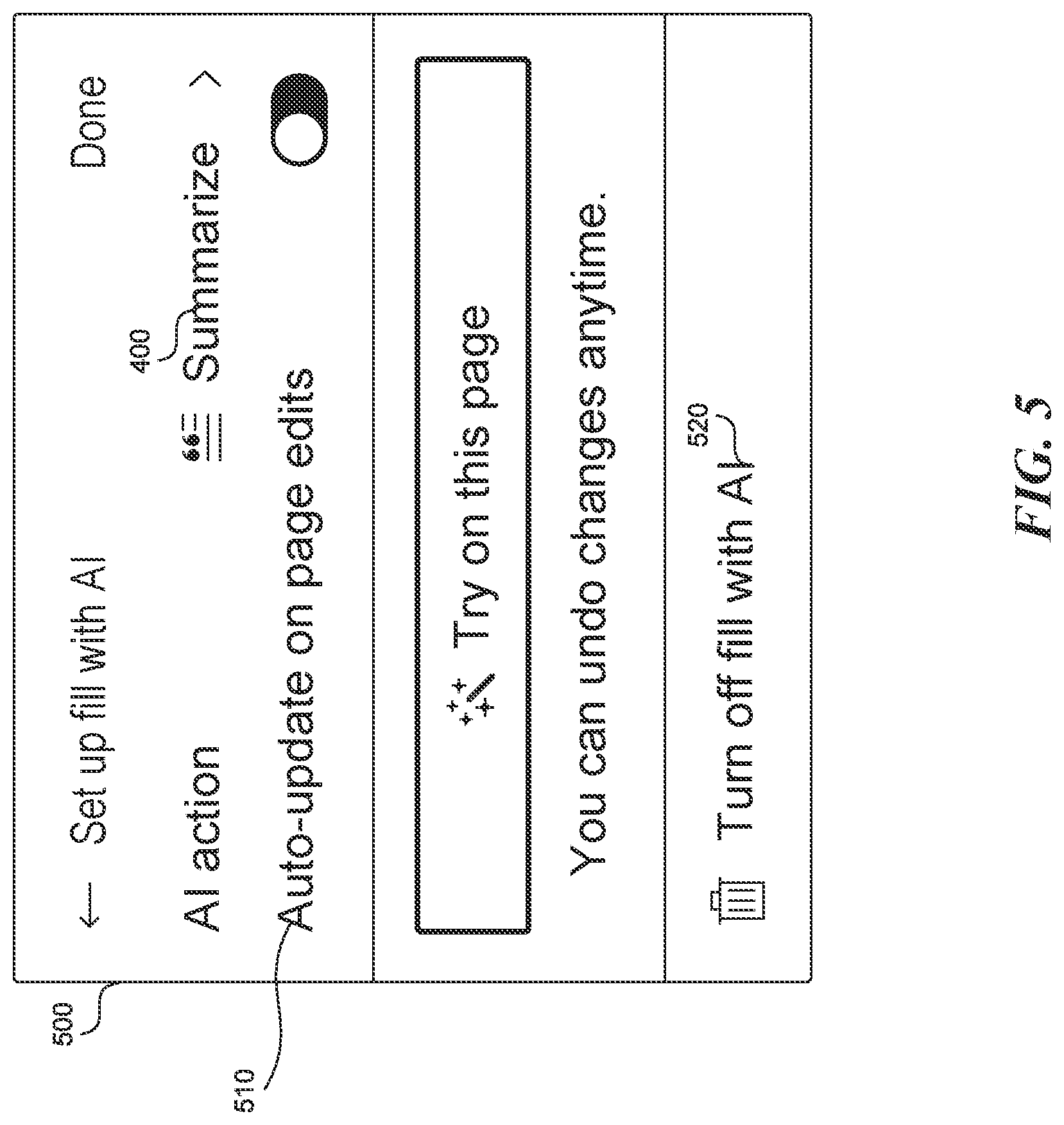 Patent US12326895 Figure 5 – Enabling an efficient understanding of contents of a large document without structuring or consuming the large document