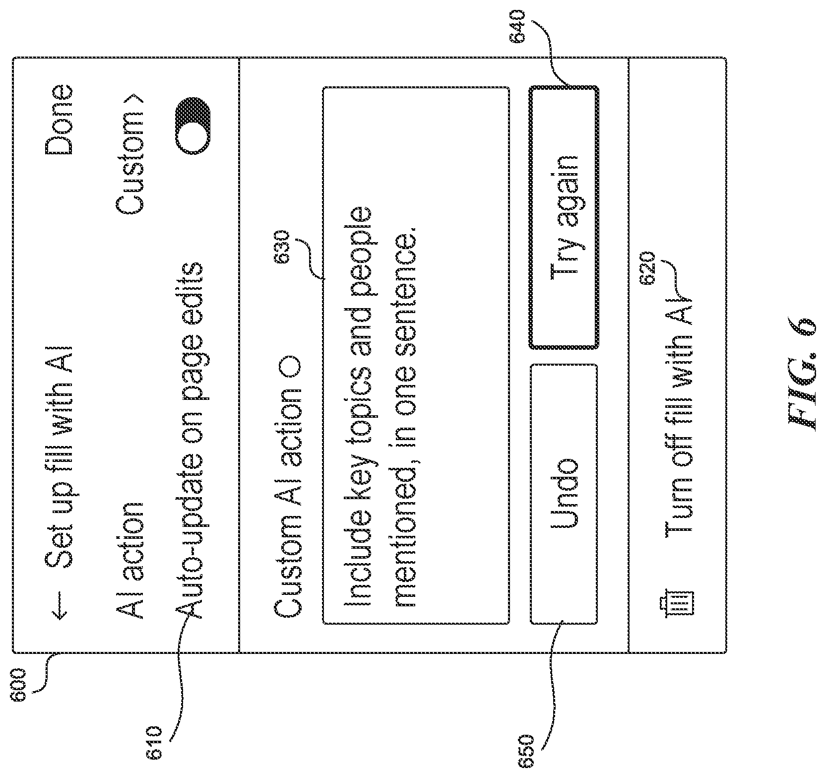 Patent US12326895 Figure 6 – Enabling an efficient understanding of contents of a large document without structuring or consuming the large document