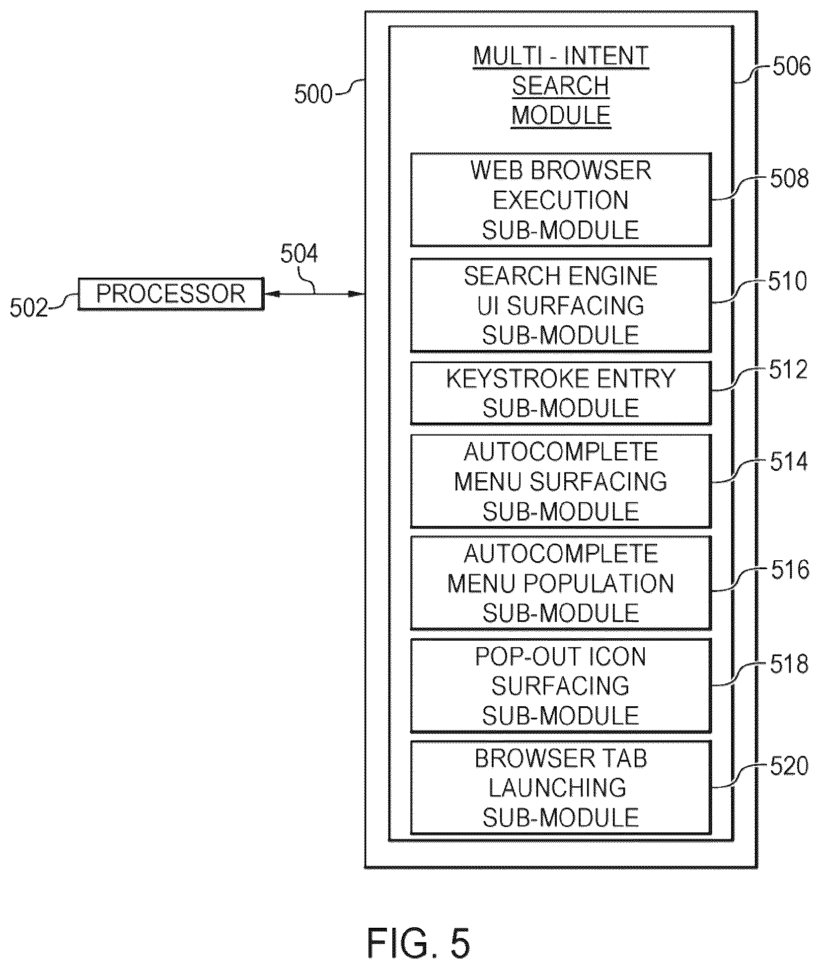 Patent US12326903 Figure 8 – Surfacing automatically-suggested search query results in separate browser tabs for improved multi-intent searching