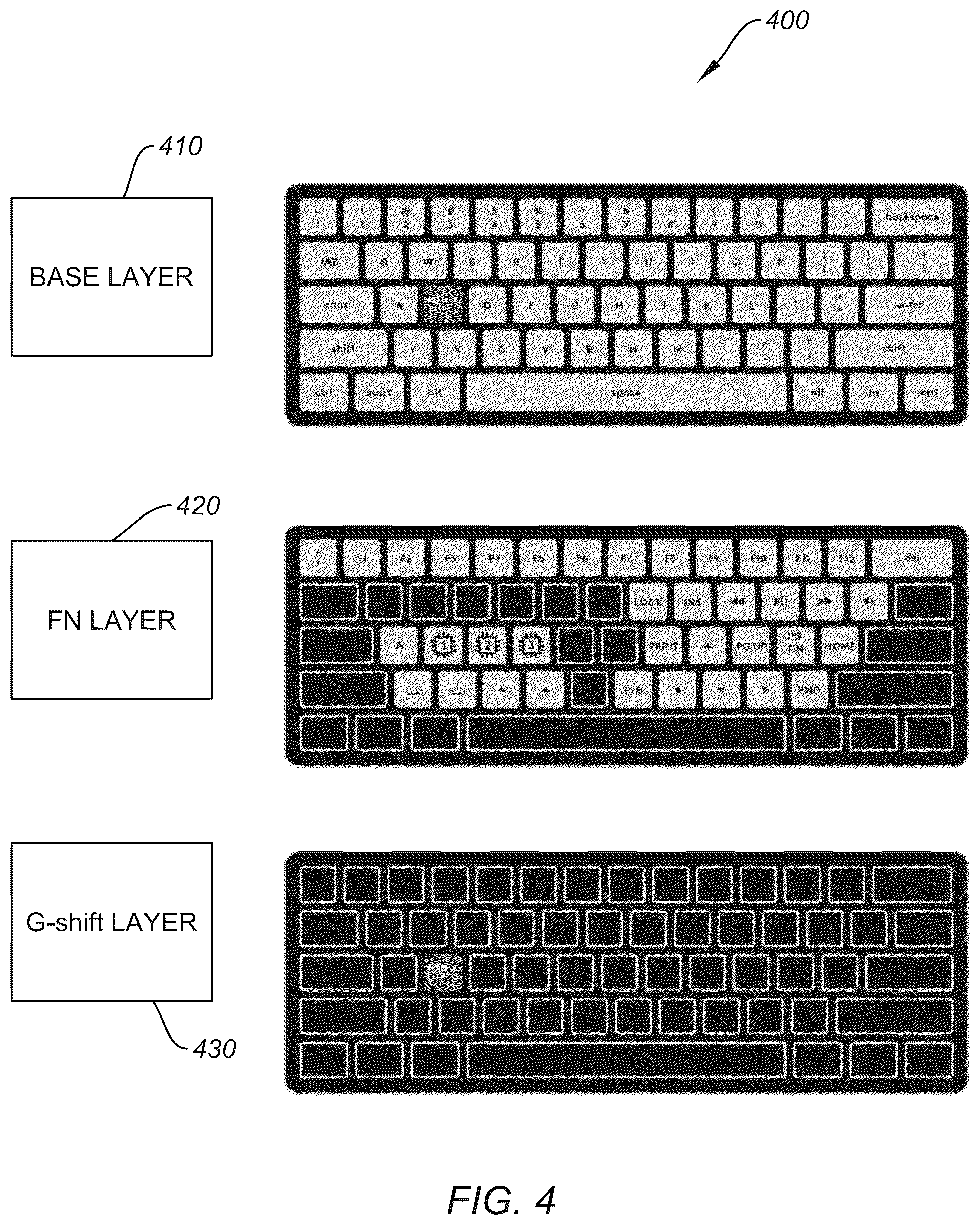 Patent US12326983 Figure 4 – Full key customization on an input device