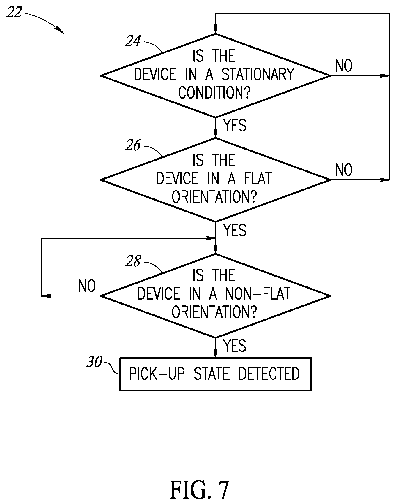 Patent US12326984 Figure 4 – Device pick-up detection