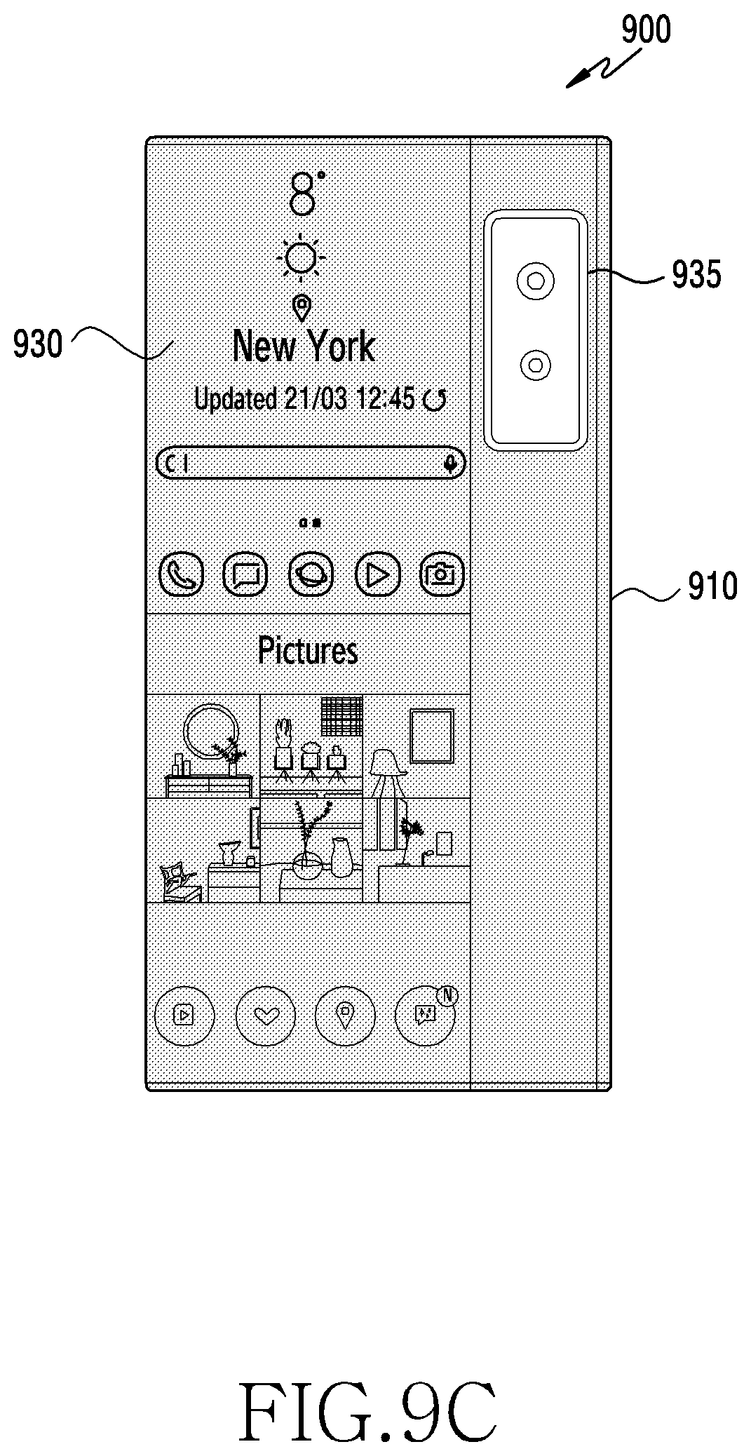Patent US12326992 Figure 20 – Electronic device including flexible display, window, and touch electrode in electrode layer between window and flexible display, and touch control method therefor