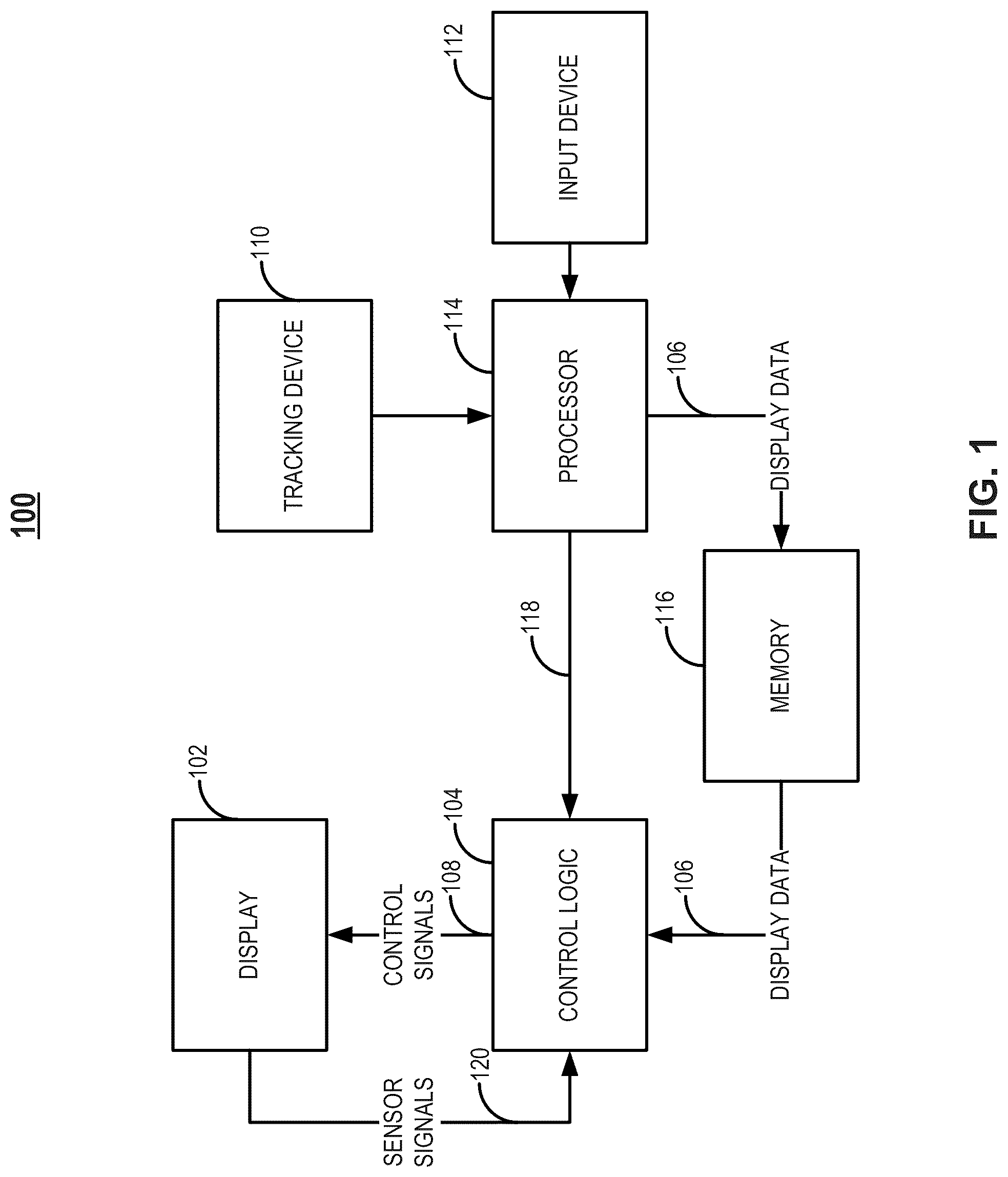 Patent US12326997 Figure 1 – Integrated display and sensing apparatus