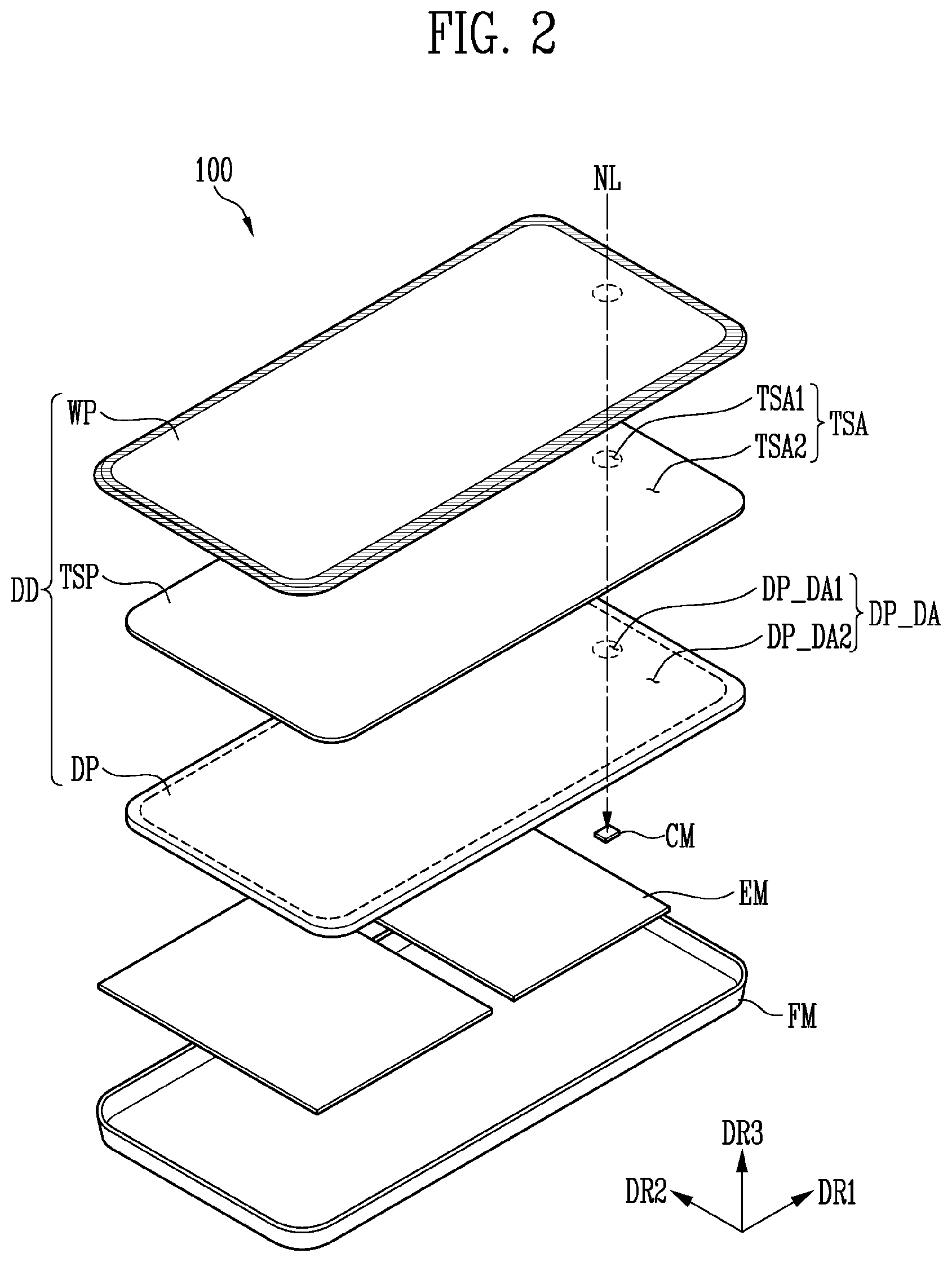 Patent US12326999 Figure 2 – Display device