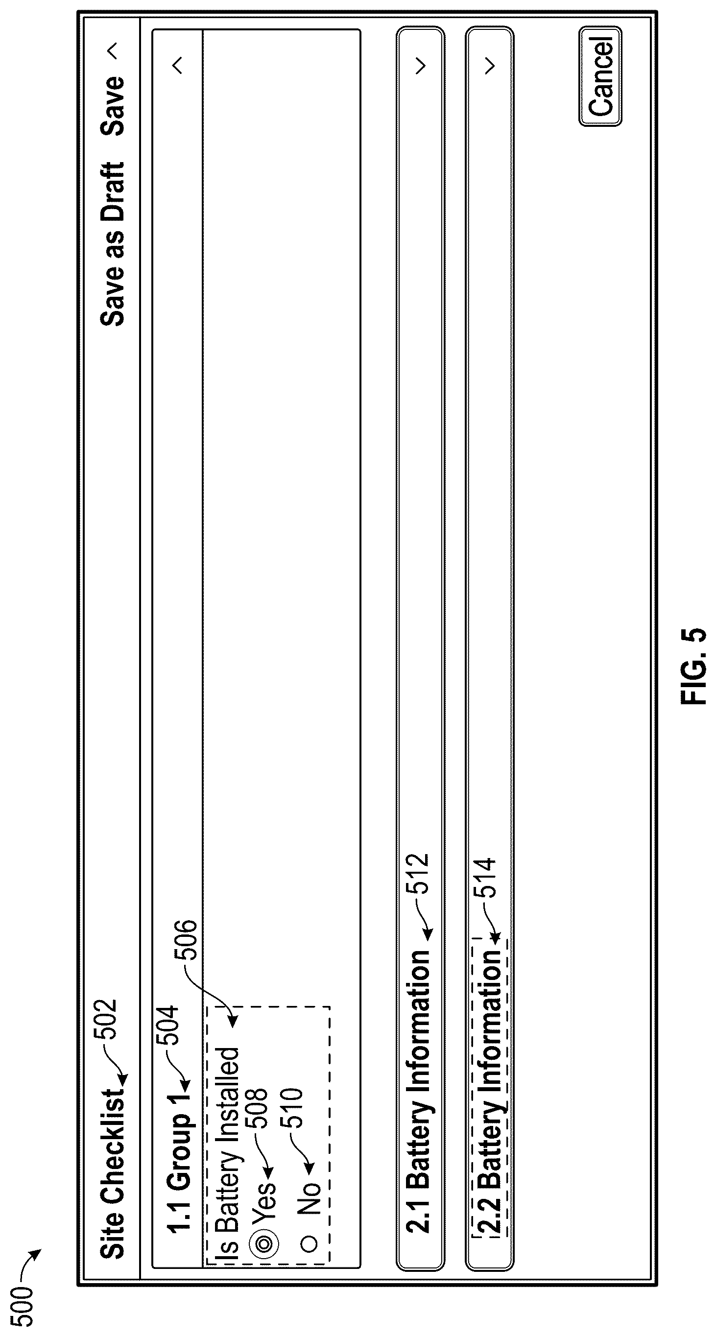 Patent US12327006 Figure 5 – Repeat section in checklist builder and method of using