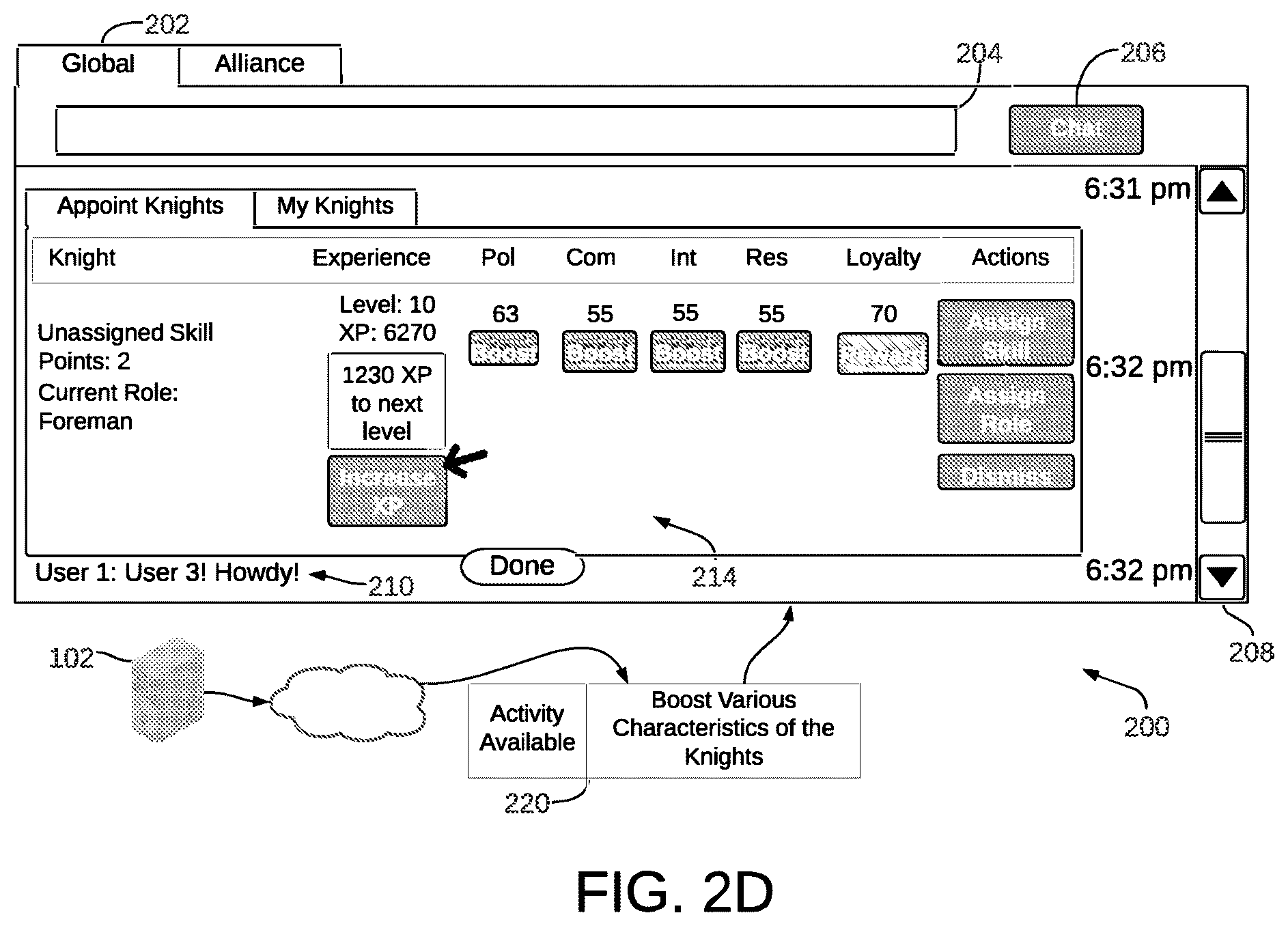 Patent US12327009 Figure 5 – System and method for facilitating user interaction with a virtual space through a graphical chat interface