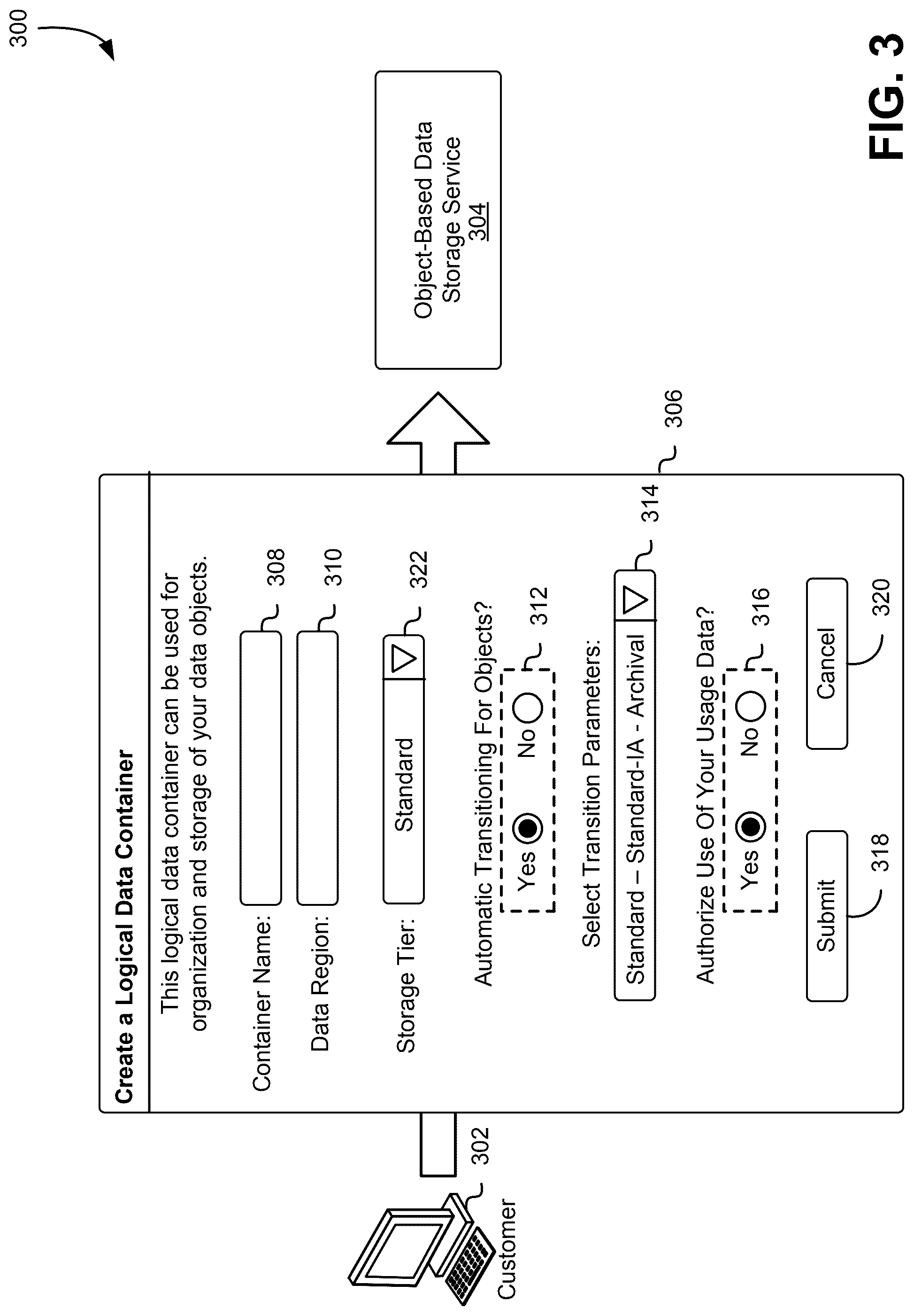 Patent US12327019 Figure 3 – Smart data storage tiers for data object transitioning
