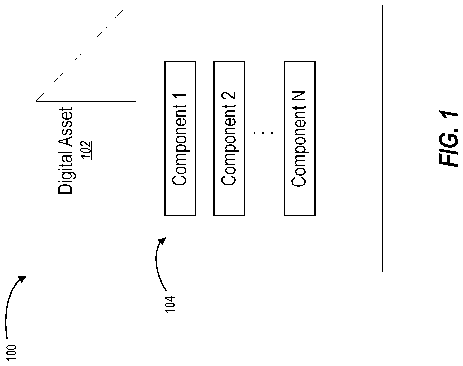Patent US12327036 Figure 1 – Managing digital assets stored as components and packaged files