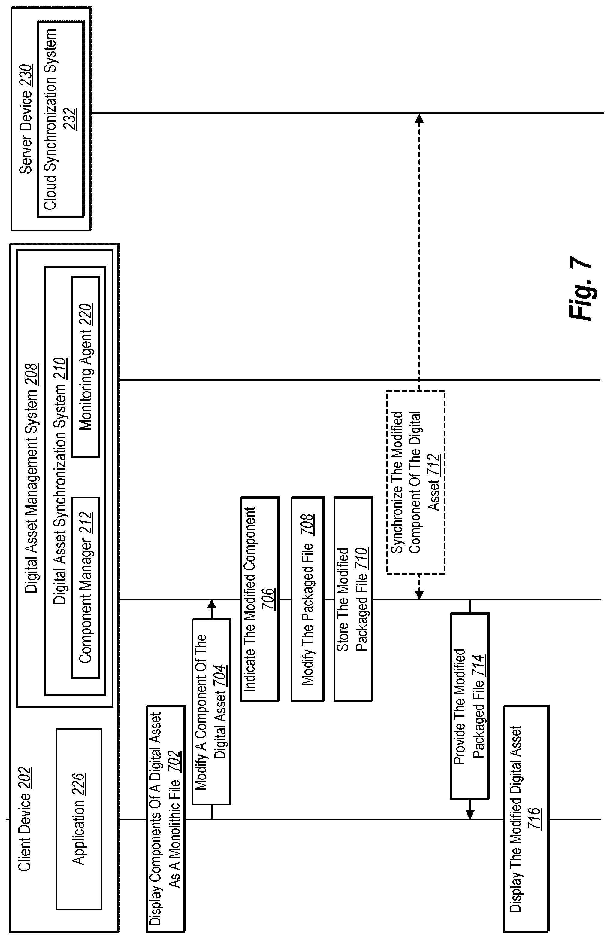Patent US12327036 Figure 7 – Managing digital assets stored as components and packaged files