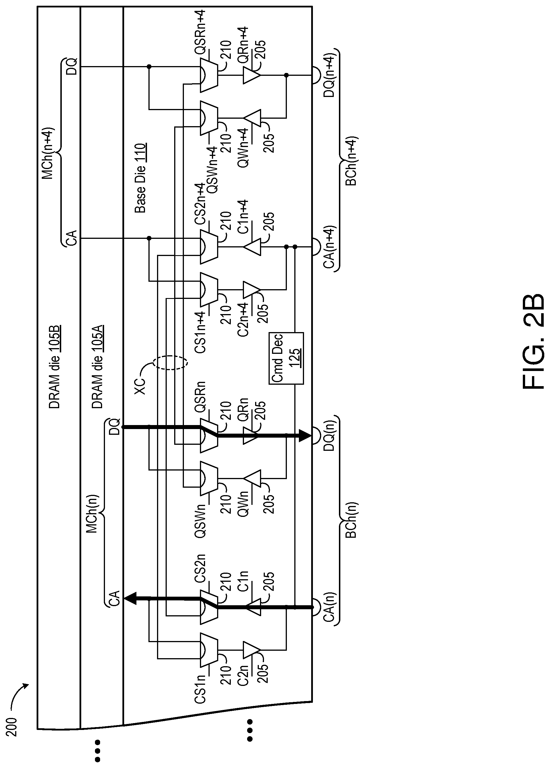 Patent US12327049 Figure 3 – Stacked memory device with paired channels