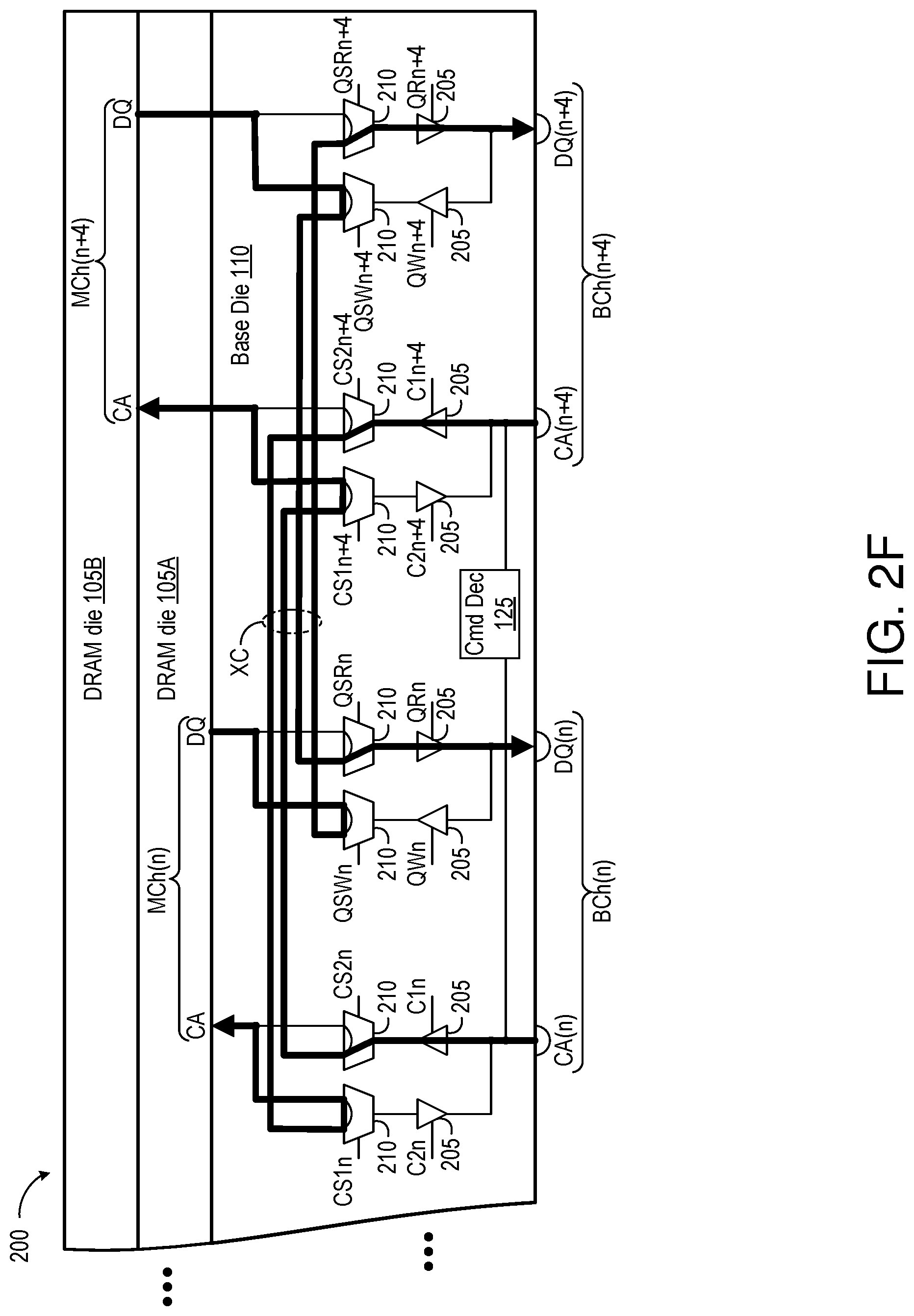 Patent US12327049 Figure 7 – Stacked memory device with paired channels