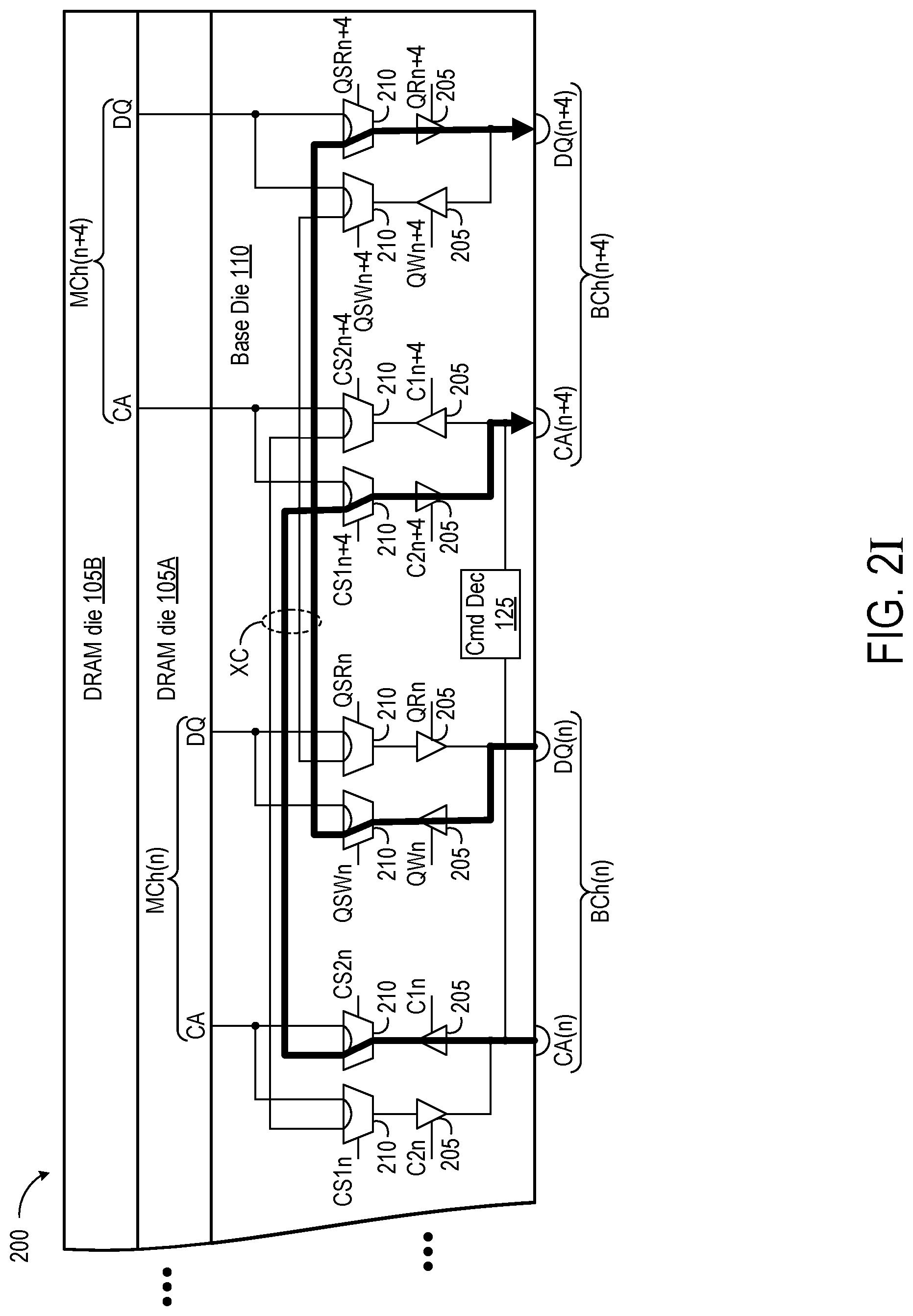 Patent US12327049 Figure 10 – Stacked memory device with paired channels