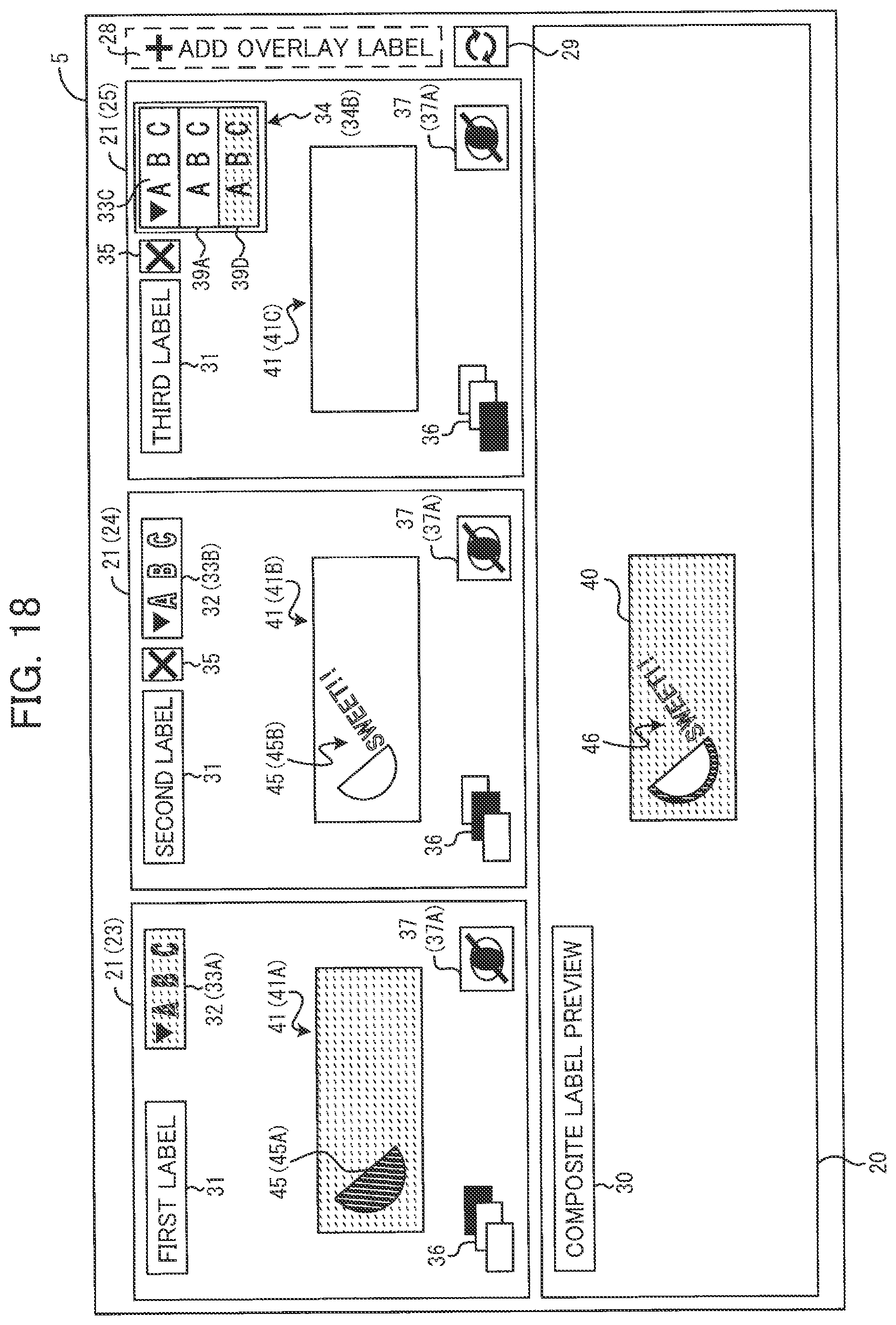 Patent US12327055 Figure 17 – Editing device editing print data via display device for creating composite label with printing device